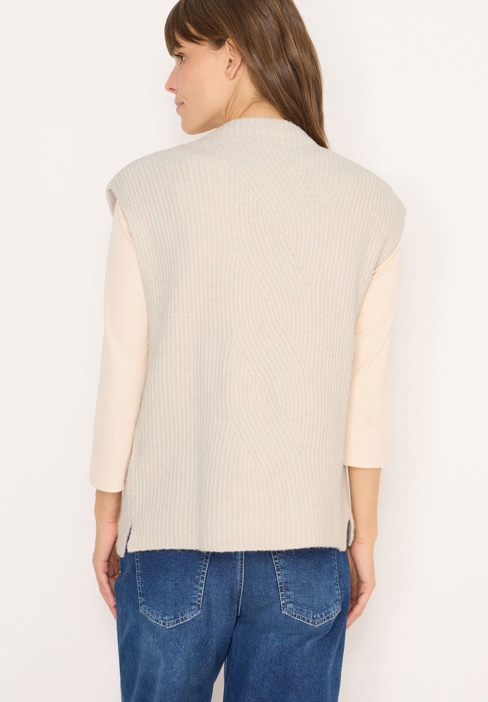 | Cosy cable mix Vest, eggplant red | S