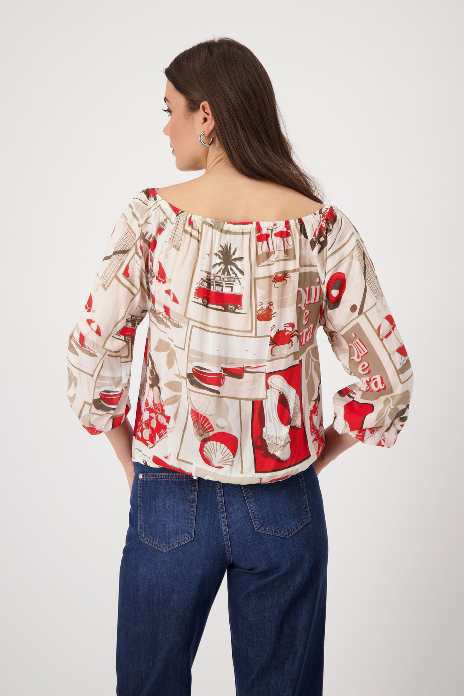 3c17229ba370fcebd8ff6a20cc758f75 Monari |  Monari Druckbluse  | 46 | red gemustert