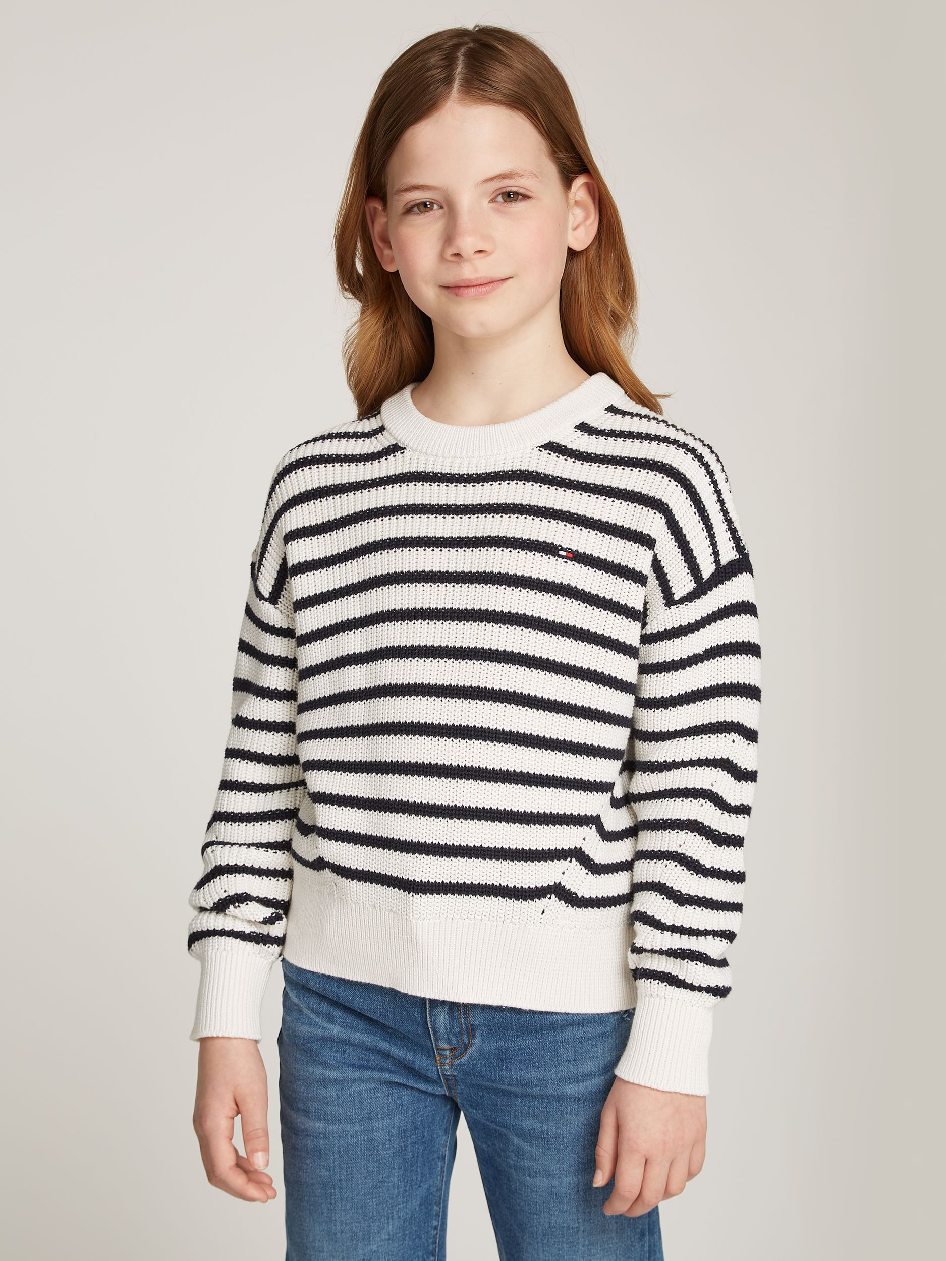 Tommy Hilfiger |  ESSENTIAL STRIPE SWEATER | 176 | desert sky stripe