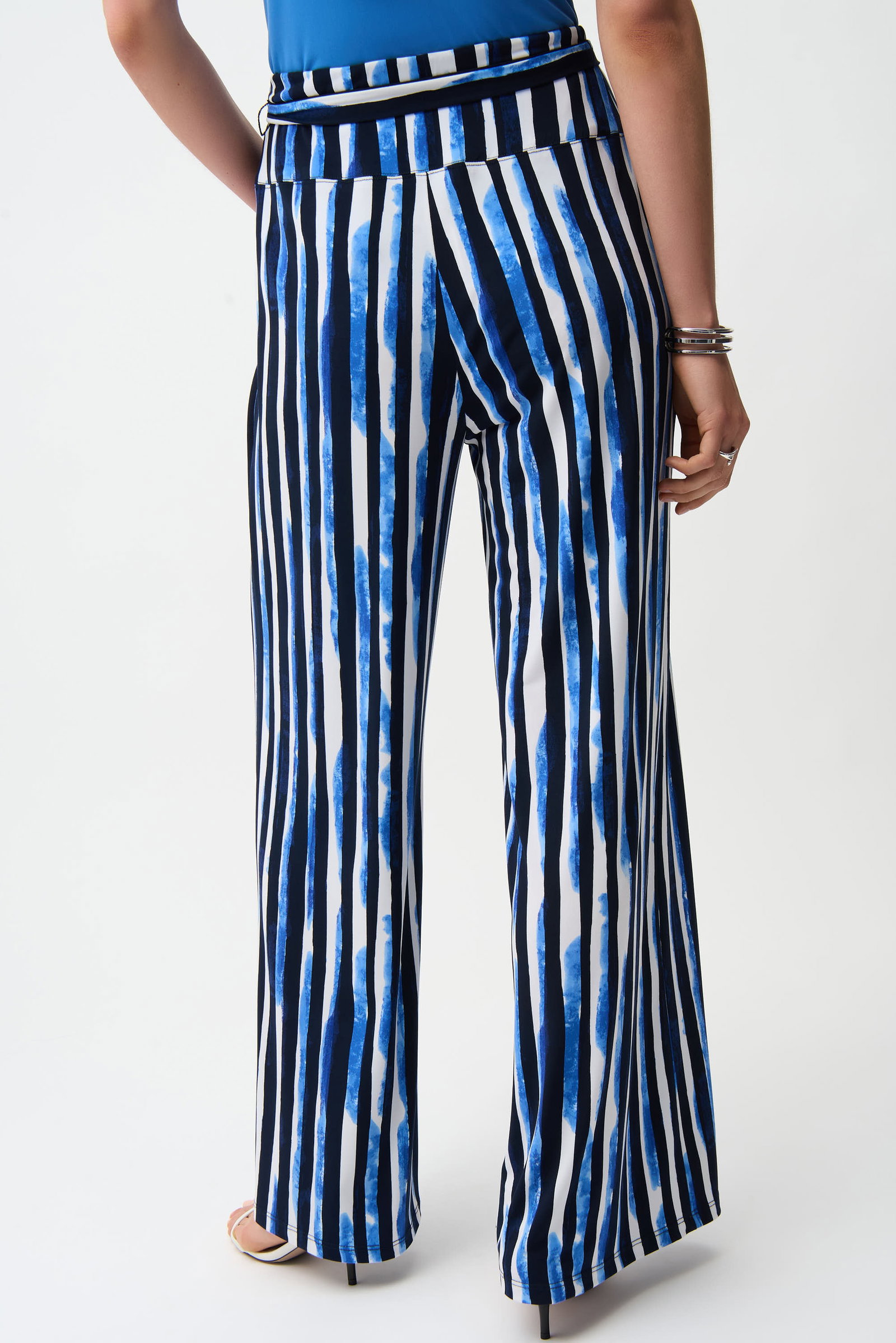 Joseph Ribkoff  weite Schlupfhose aus feinem Jersey mit Streifenprint #2