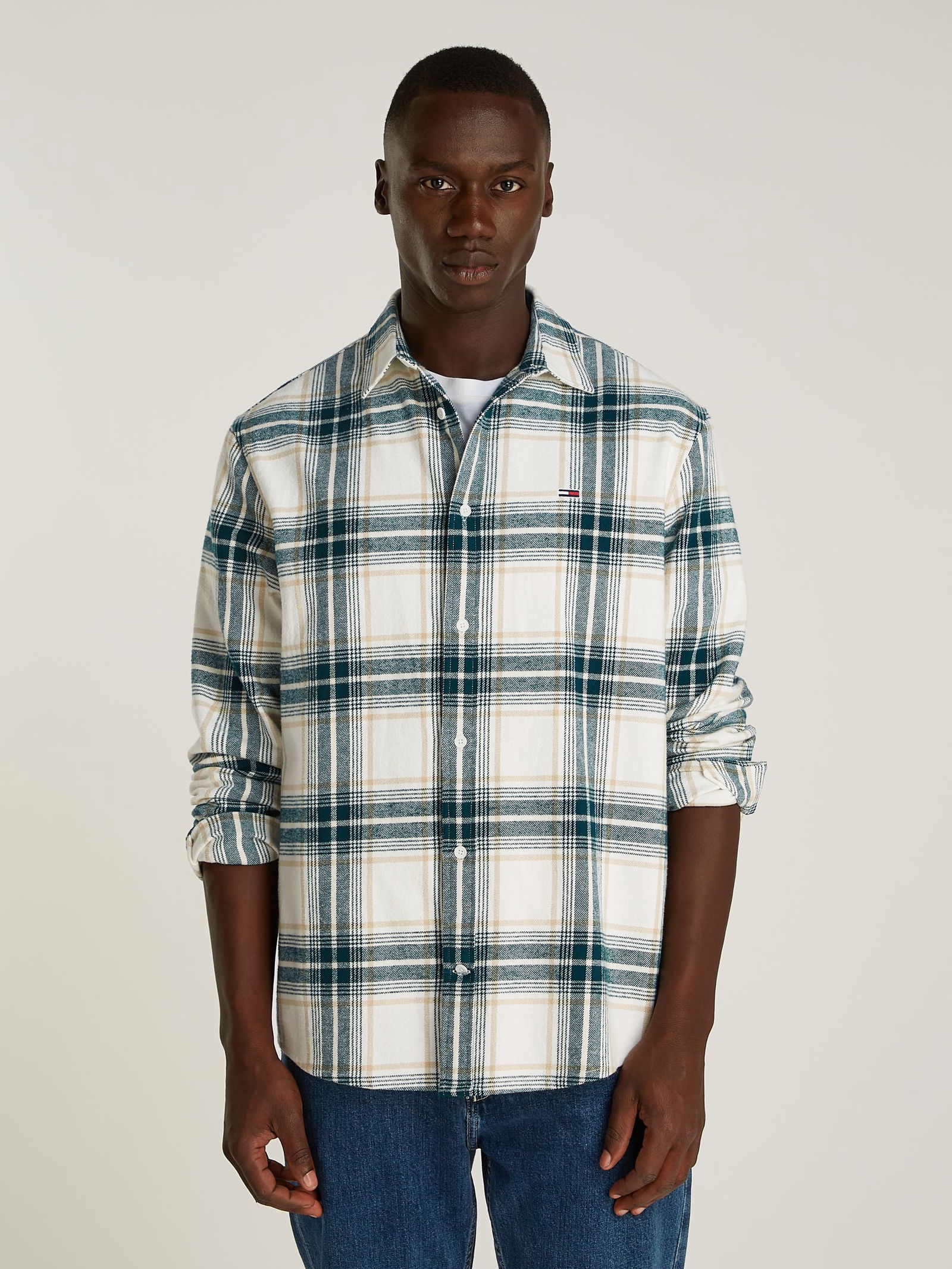  |  TJM REG CHECK FLANNEL SHIRT EXT | XL | ancient white