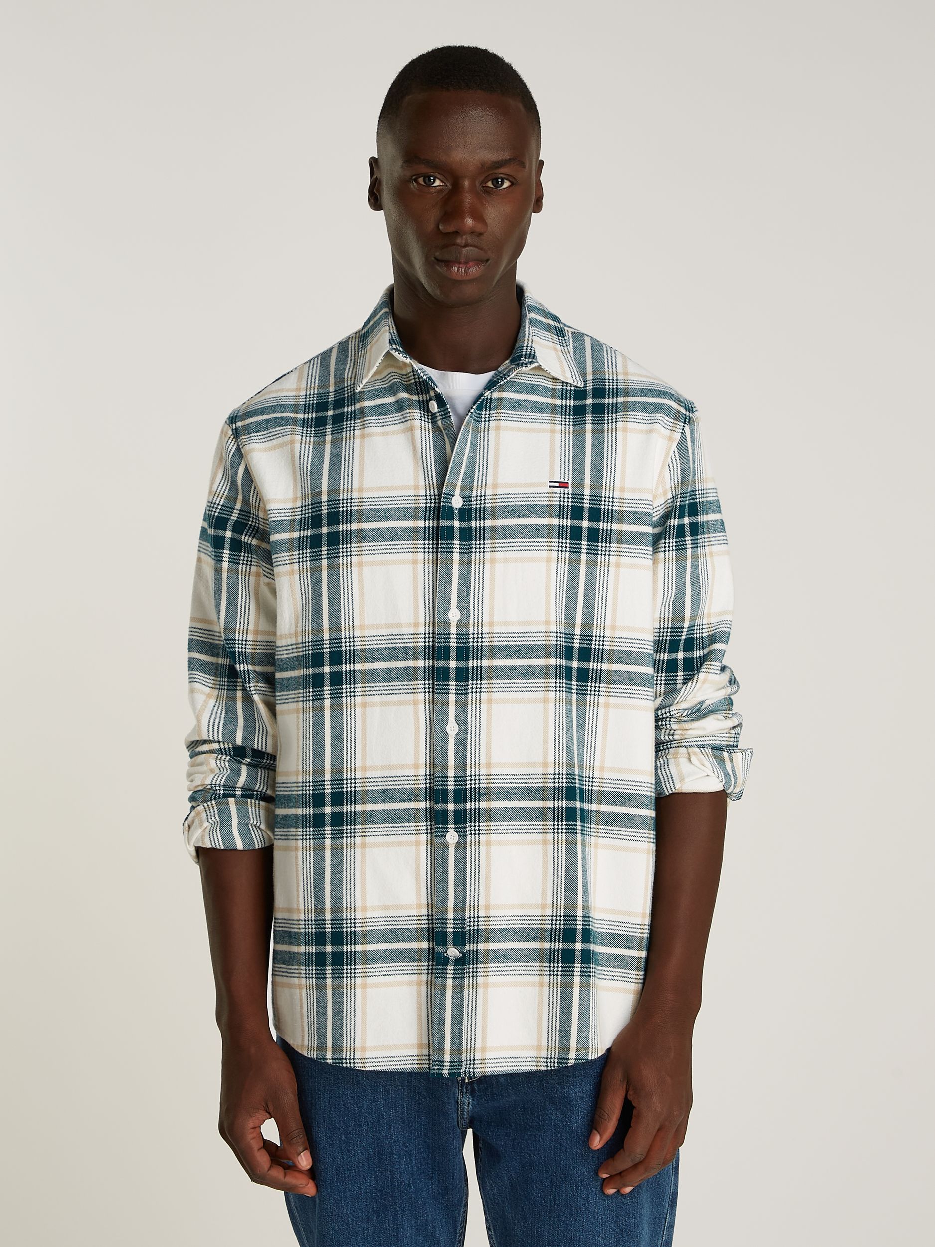  |  TJM REG CHECK FLANNEL SHIRT EXT | XL | ancient white