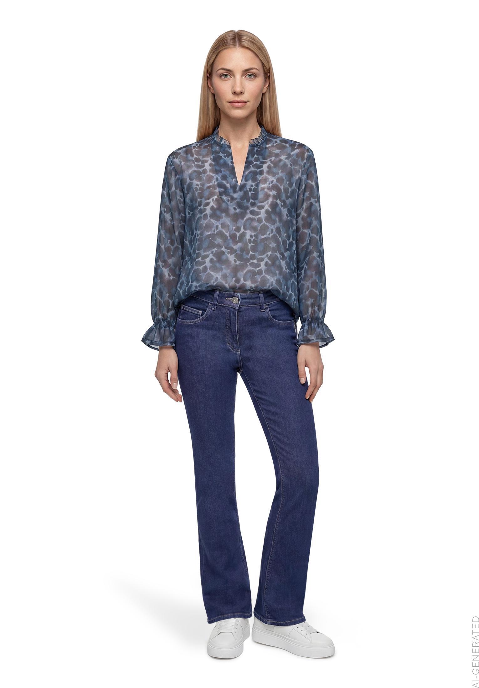 Bluse Lang 1/1 Arm, Blue/Brown #5