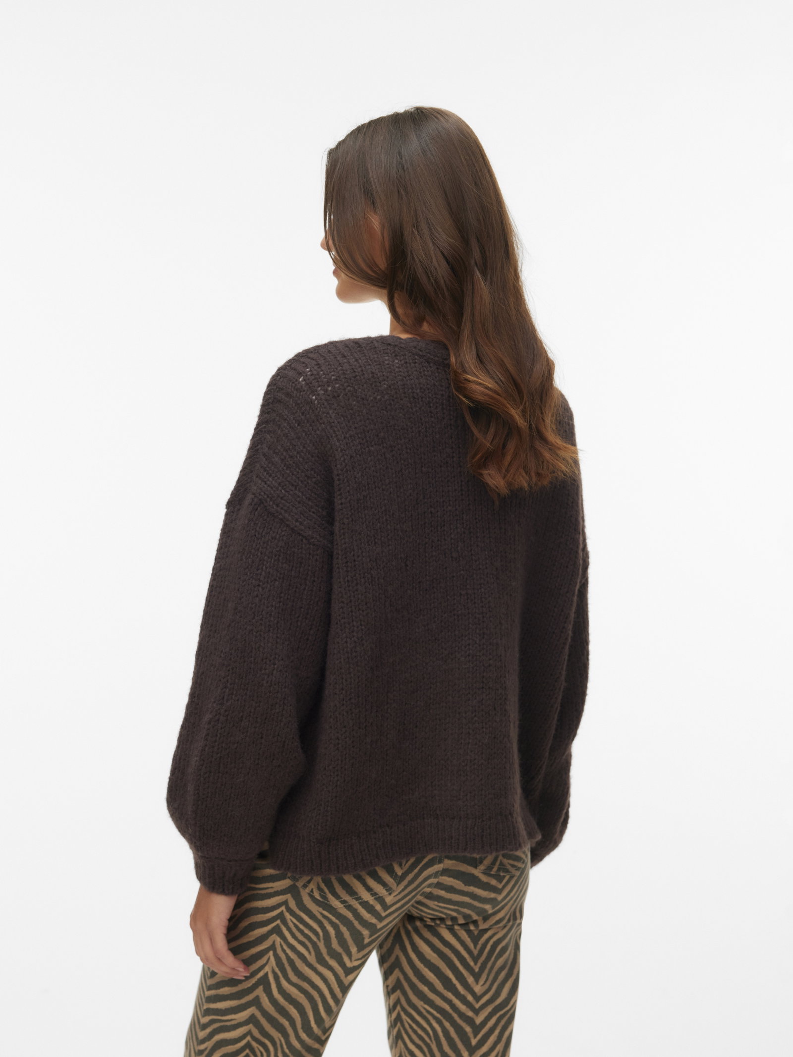 VMMAYBE LS OPEN CARDIGAN NOOS, Chocolate Torte #3