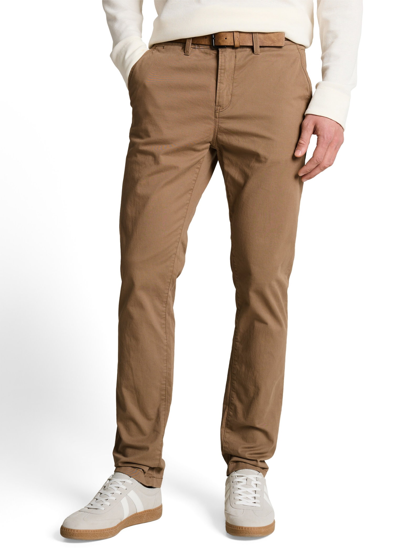 Slim Chino with belt, Honey Camel beige #2