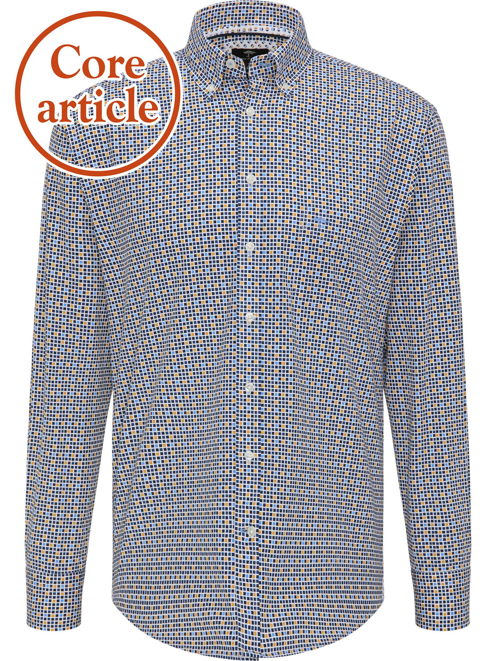 Fynch Hatton |  Fynch Hatton Hemd Modern Fit  | 3XL | navy-mustard