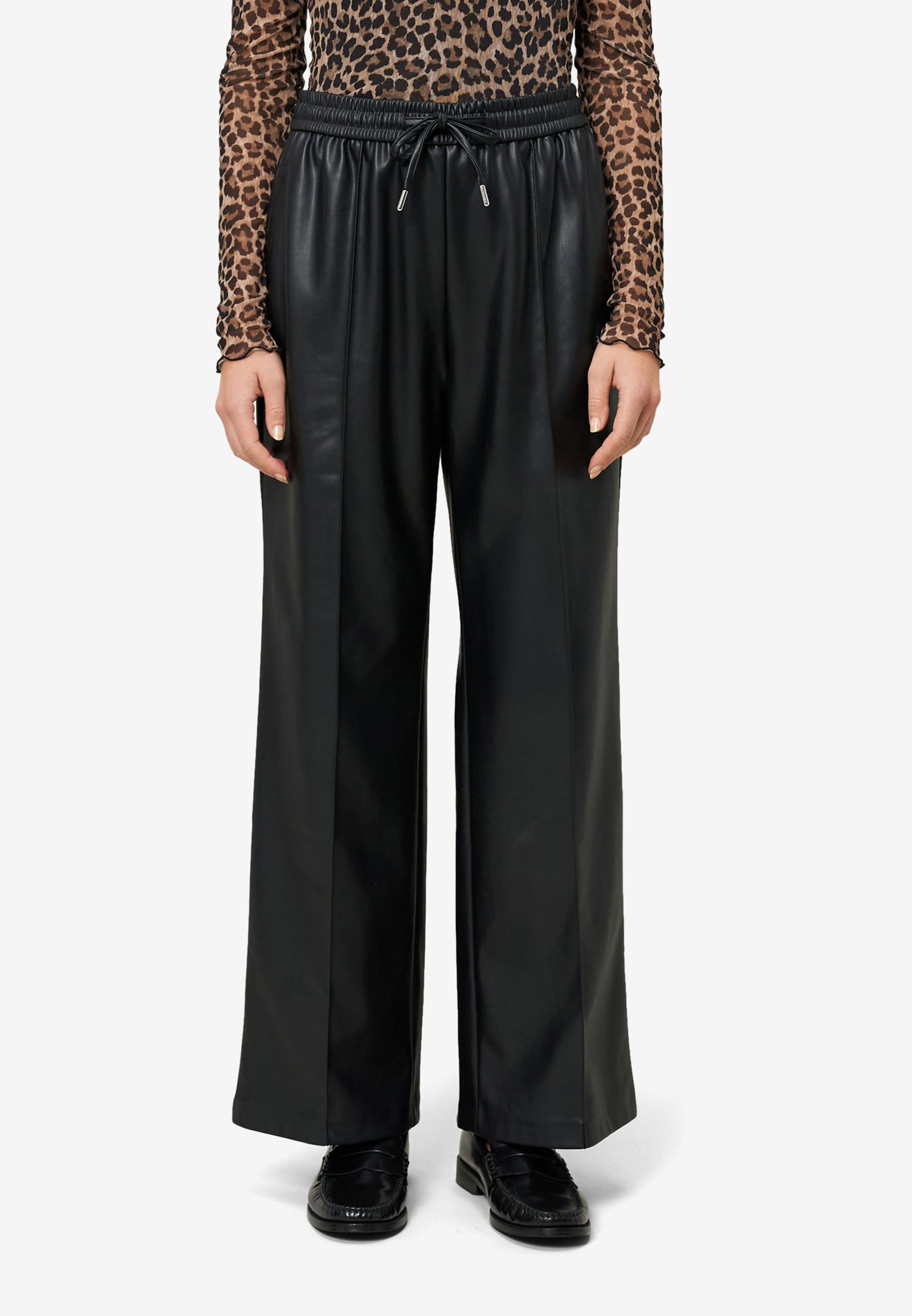 Zero |  Zero Hose in Lederoptik weites Bein  | 44 | black beauty