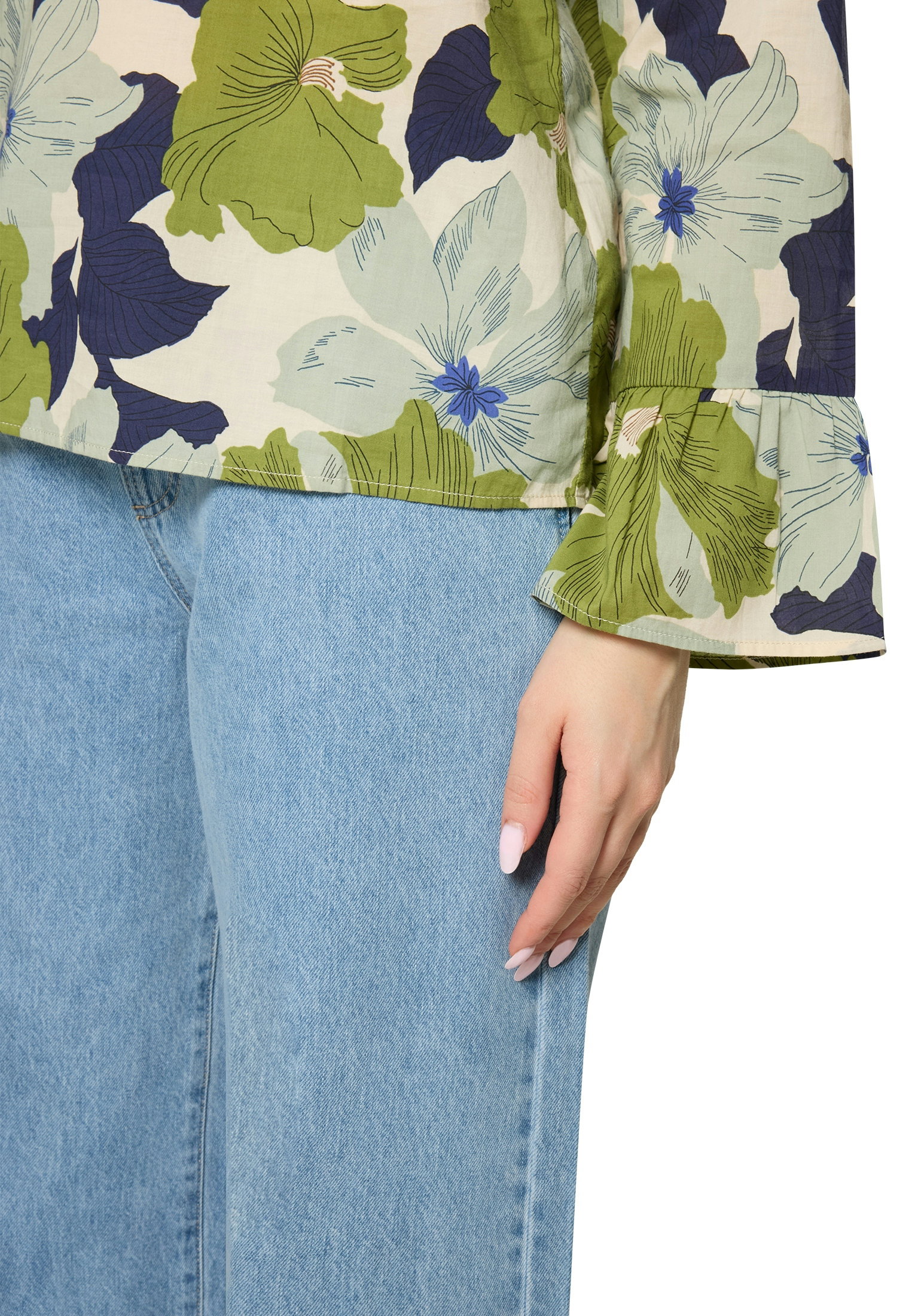 Bluse Kurz 1/1 Arm, White/Mint #7