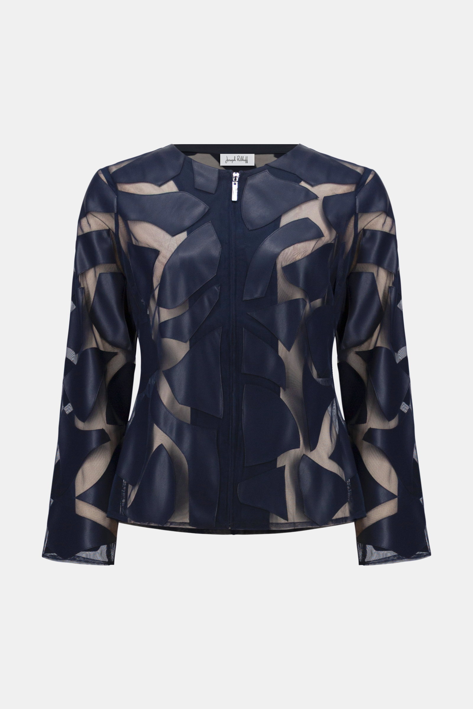 Joseph Ribkoff  taillierte Laser-Cut-Kunstlederjacke mit Giraffenmuster #5