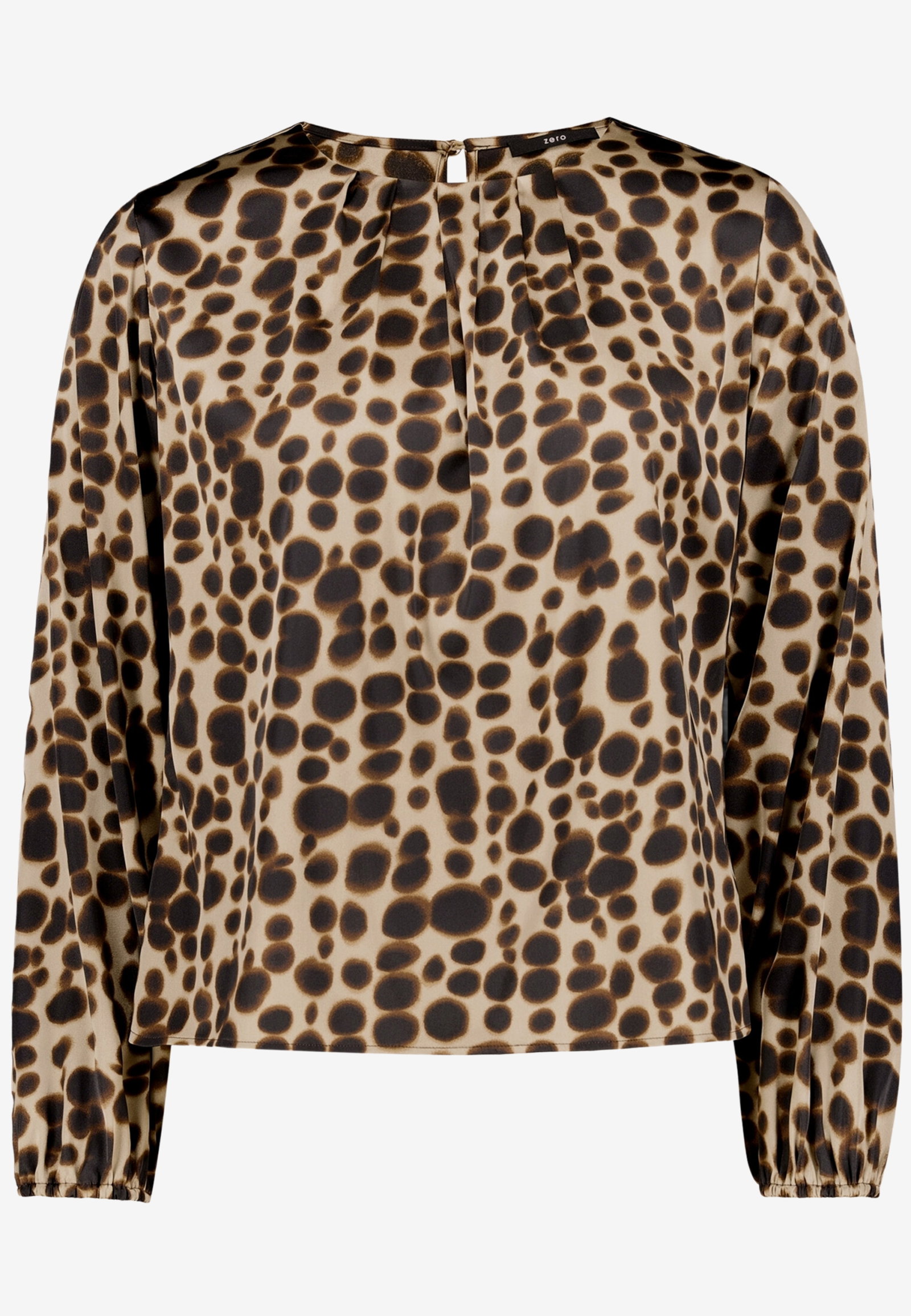 Bluse Kurz 1/1 Arm, Beige/Brown #1