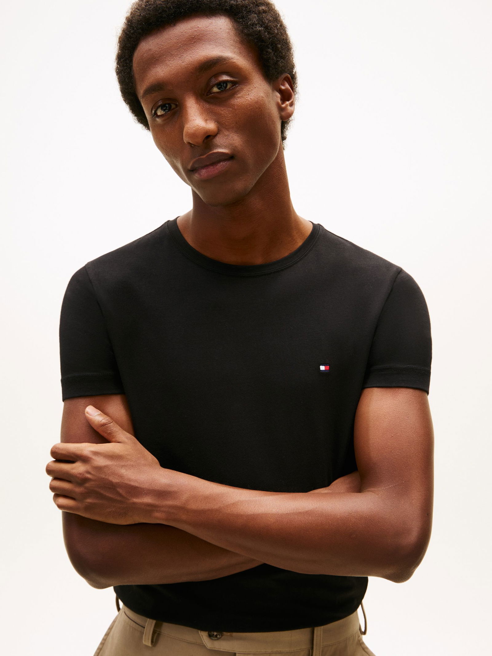 Tommy Hilfiger |  CORE STRETCH SLIM C-NECK TEE | S | black