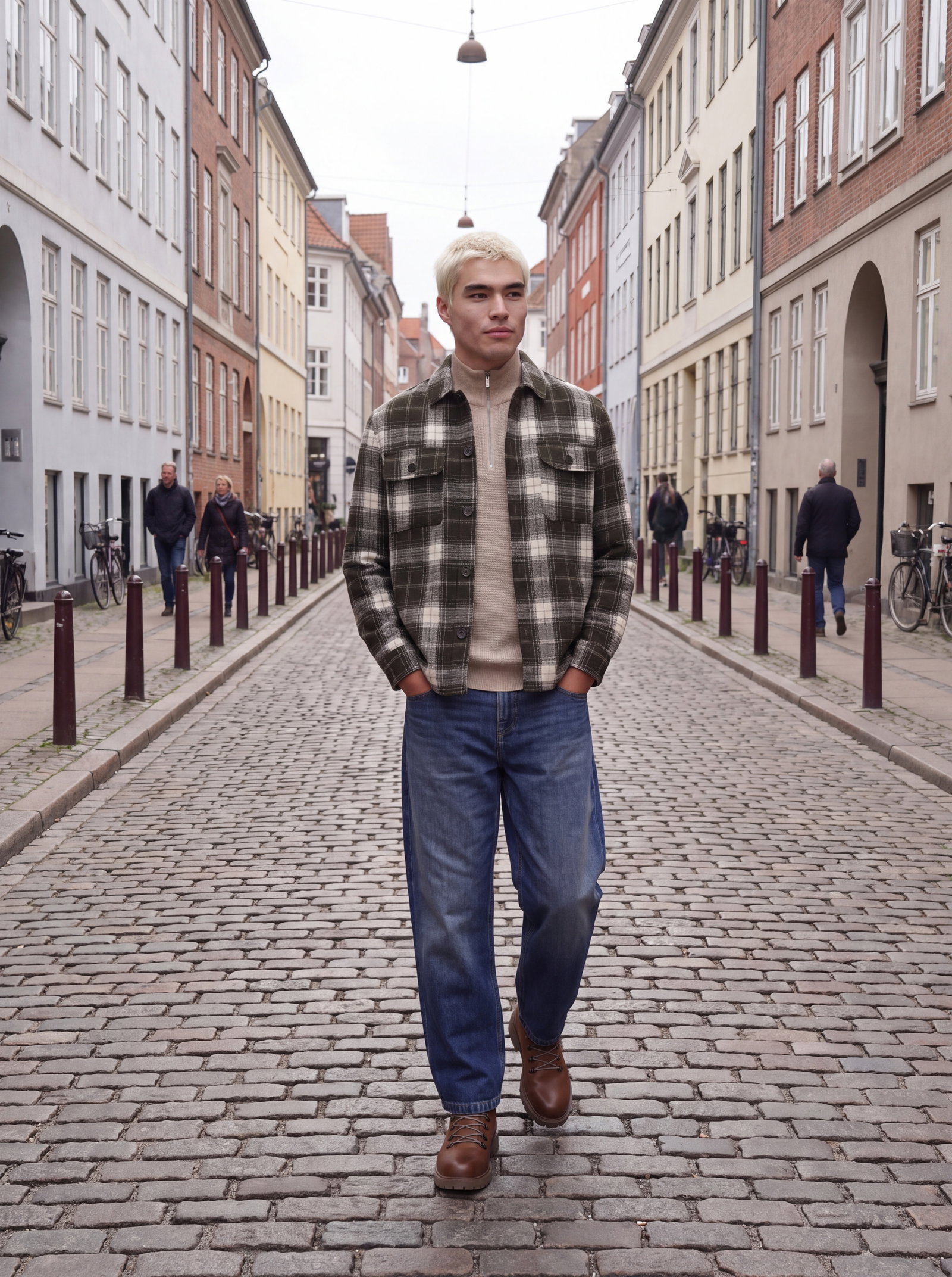 JJEREGENT STRUCTURE OVERSHIRT LS SN, Rosin/CHECK #2