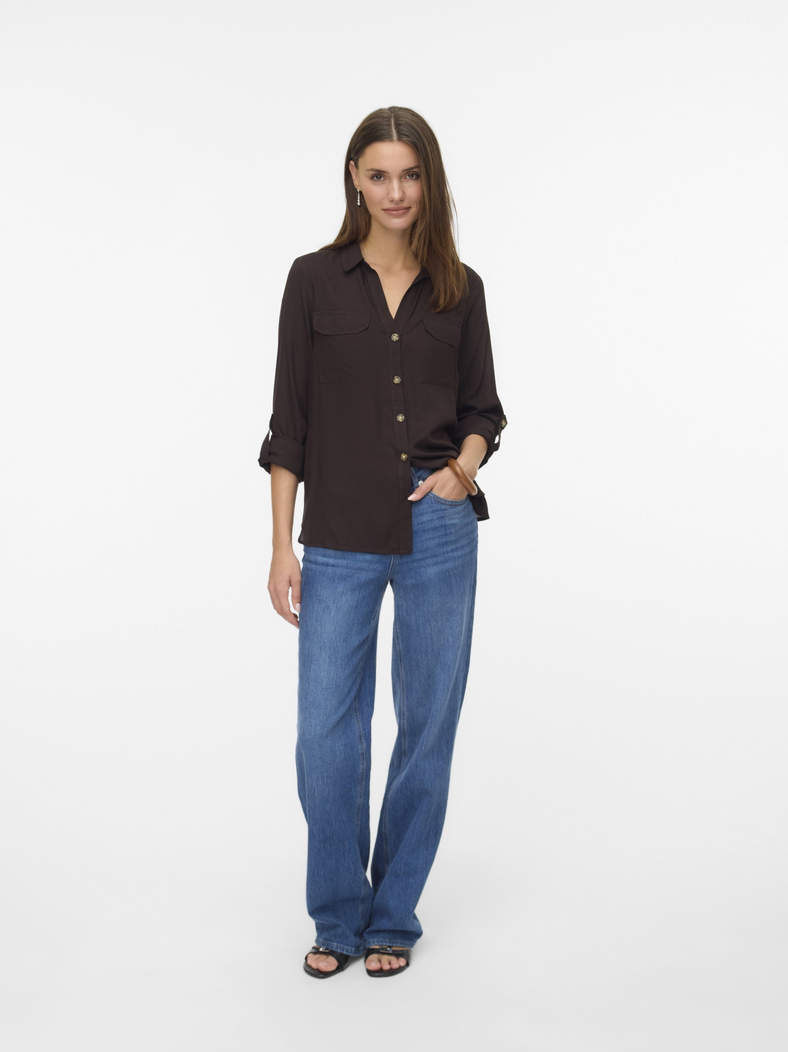 VMBUMPY L/S SHIRT NEW WVN NOOS, Chocolate Torte #2