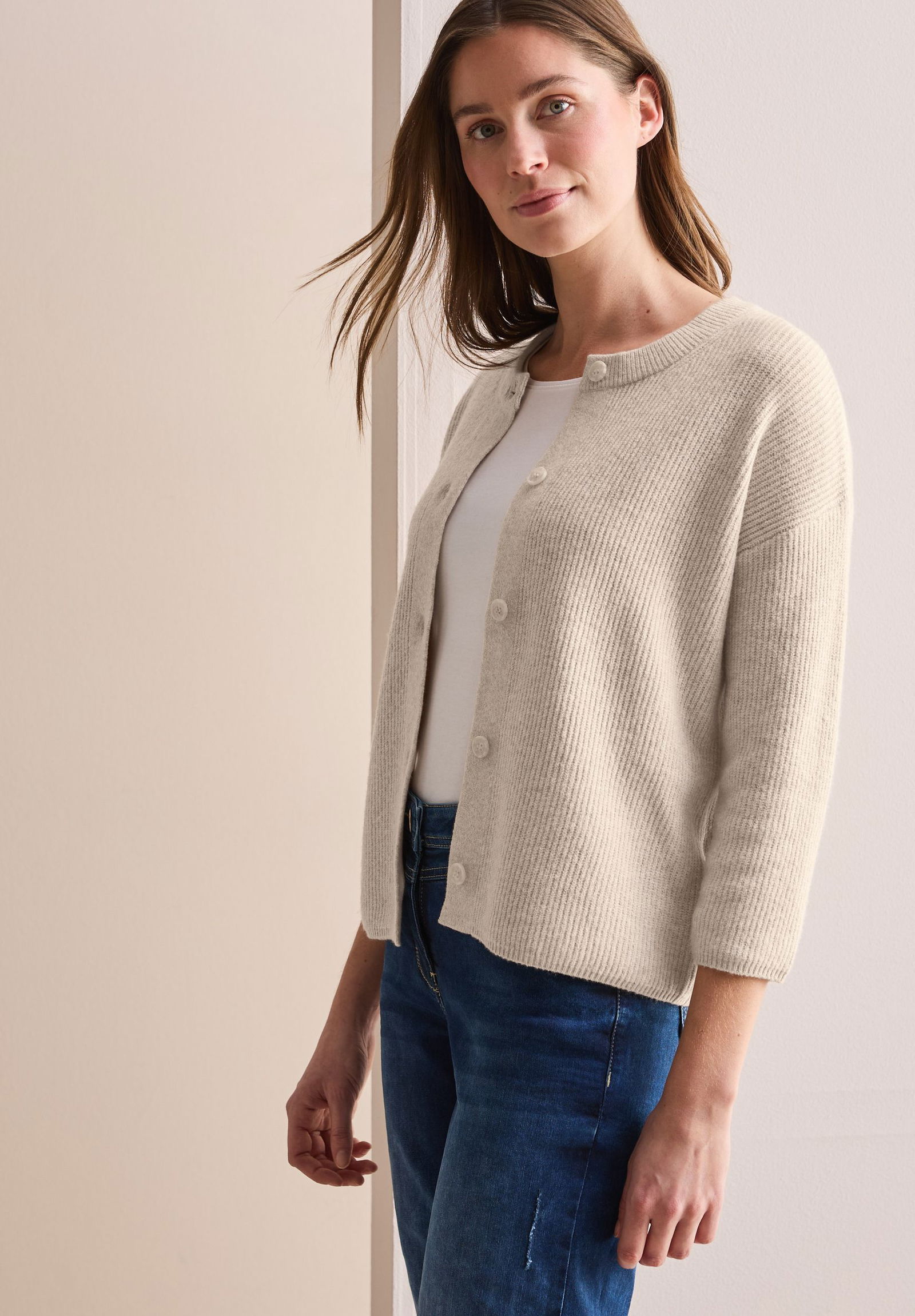 CECIL |  CECIL Strickjacke | Cardigan  | L | desert beige melange