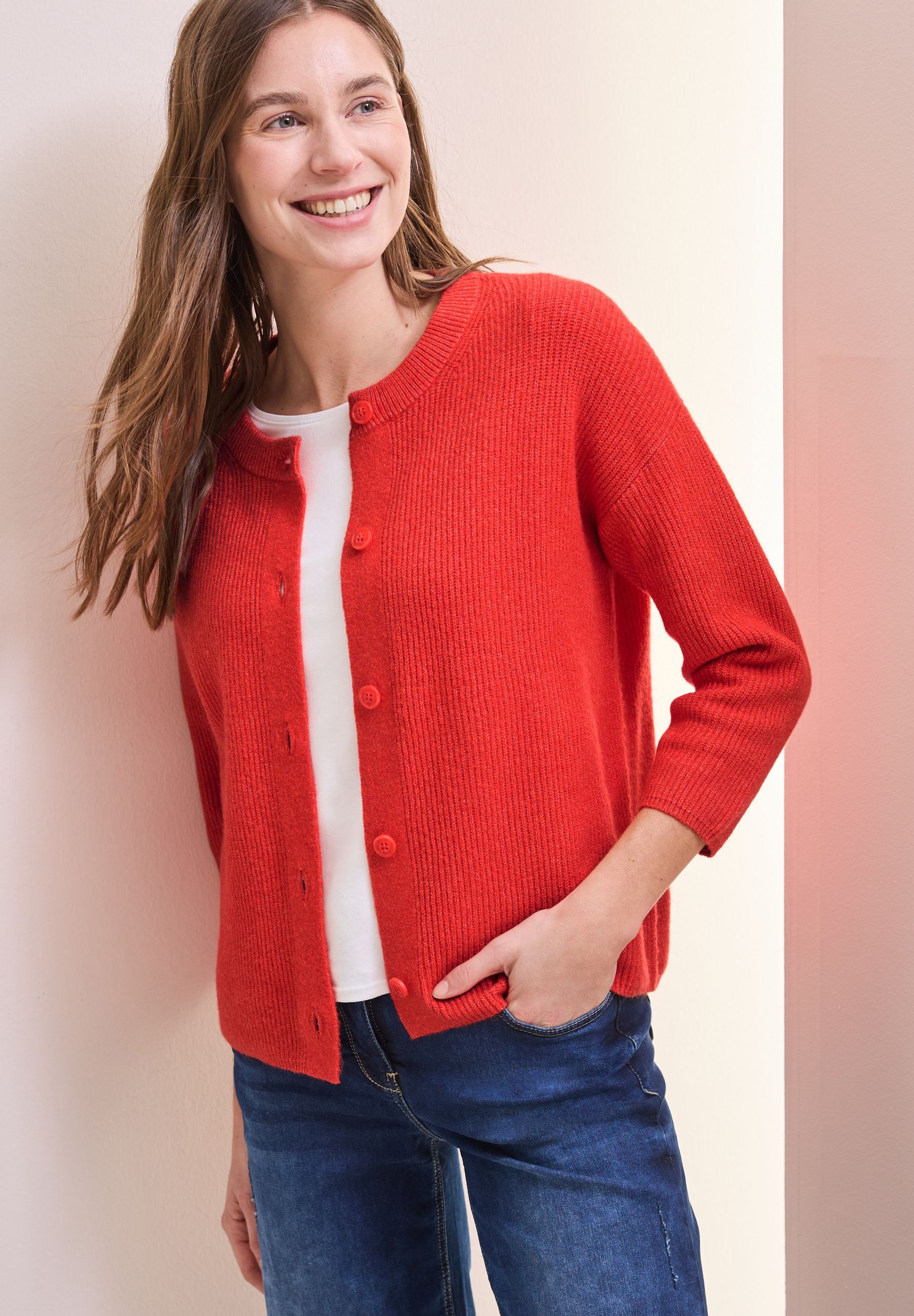 CECIL |  CECIL Strickjacke | Cardigan  | S | juicy orange melange