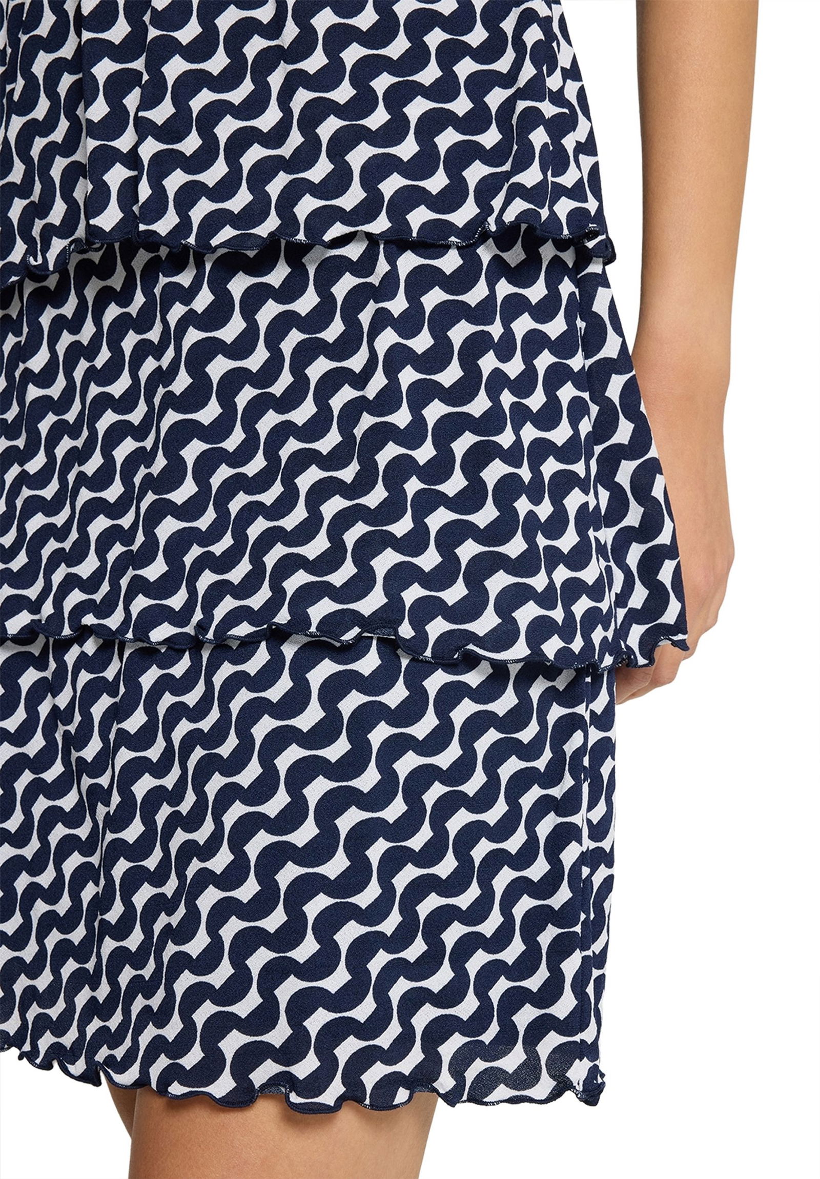 Betty Barclay |  Betty Barclay Stufenkleid | 42 | dunkelblau/weiß