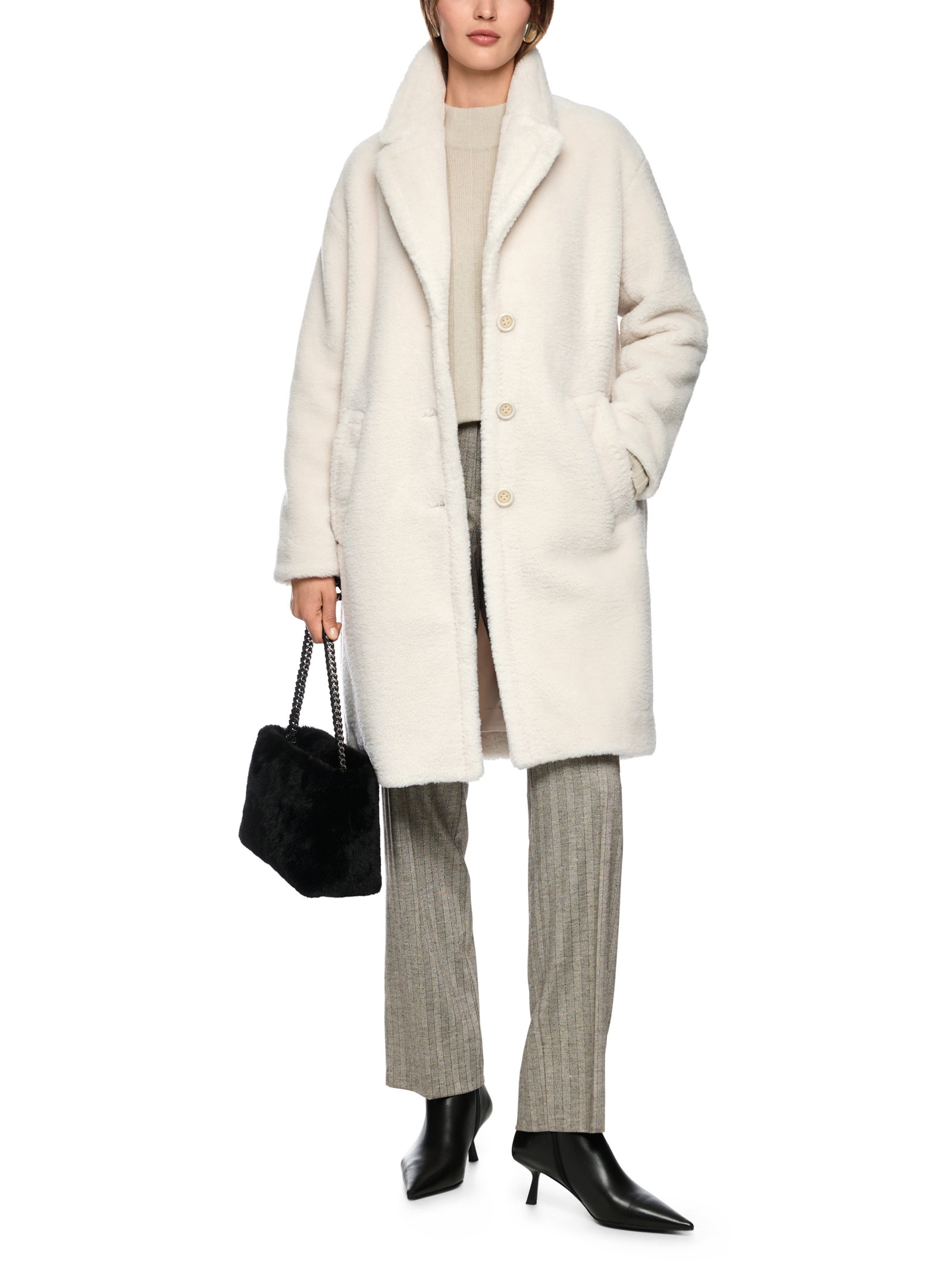 Marc Cain Fake Fur Mantel in Oversized-Form #2