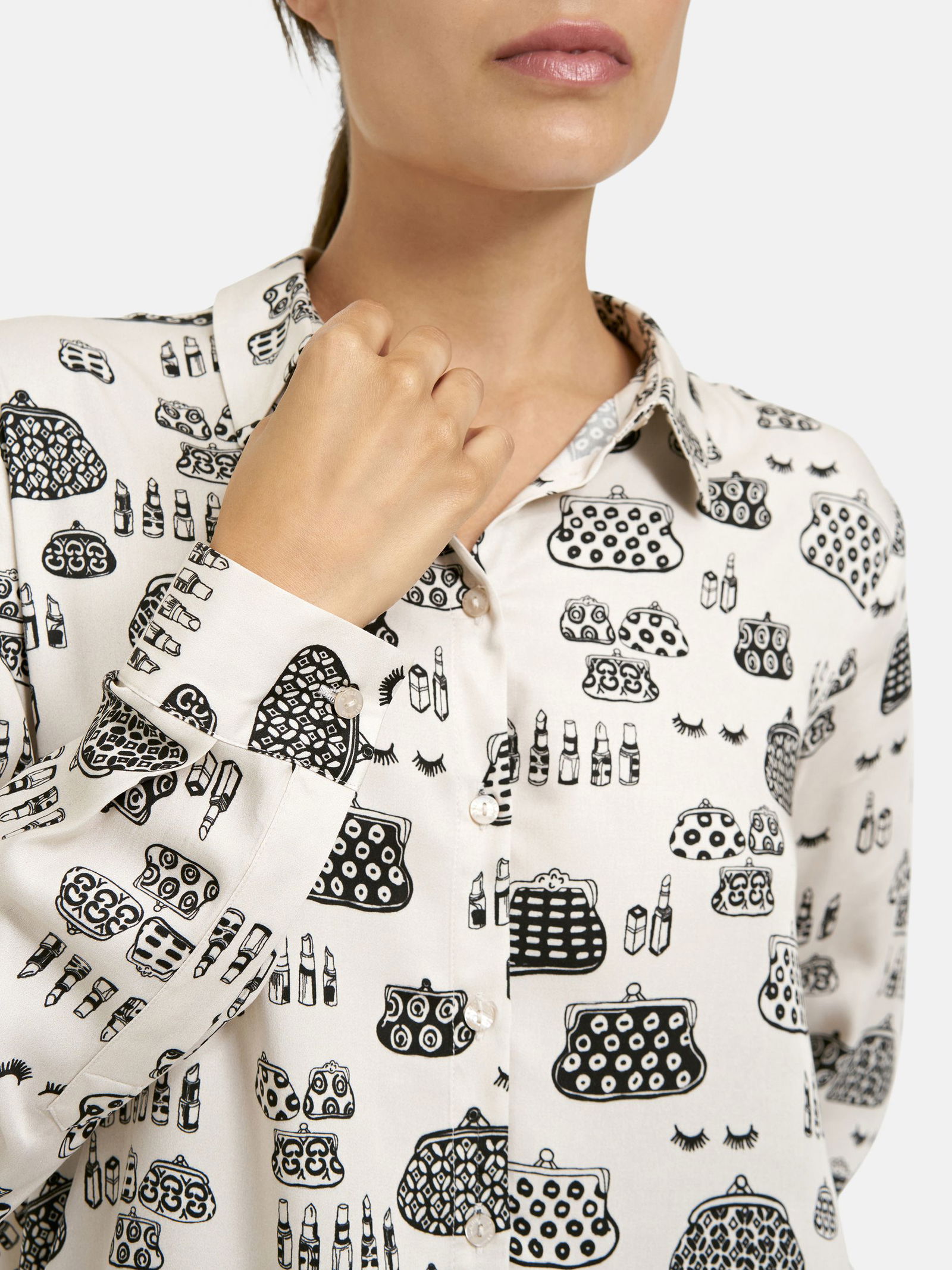  | shirt blouse 1/1 sleeve | 40 | cream print