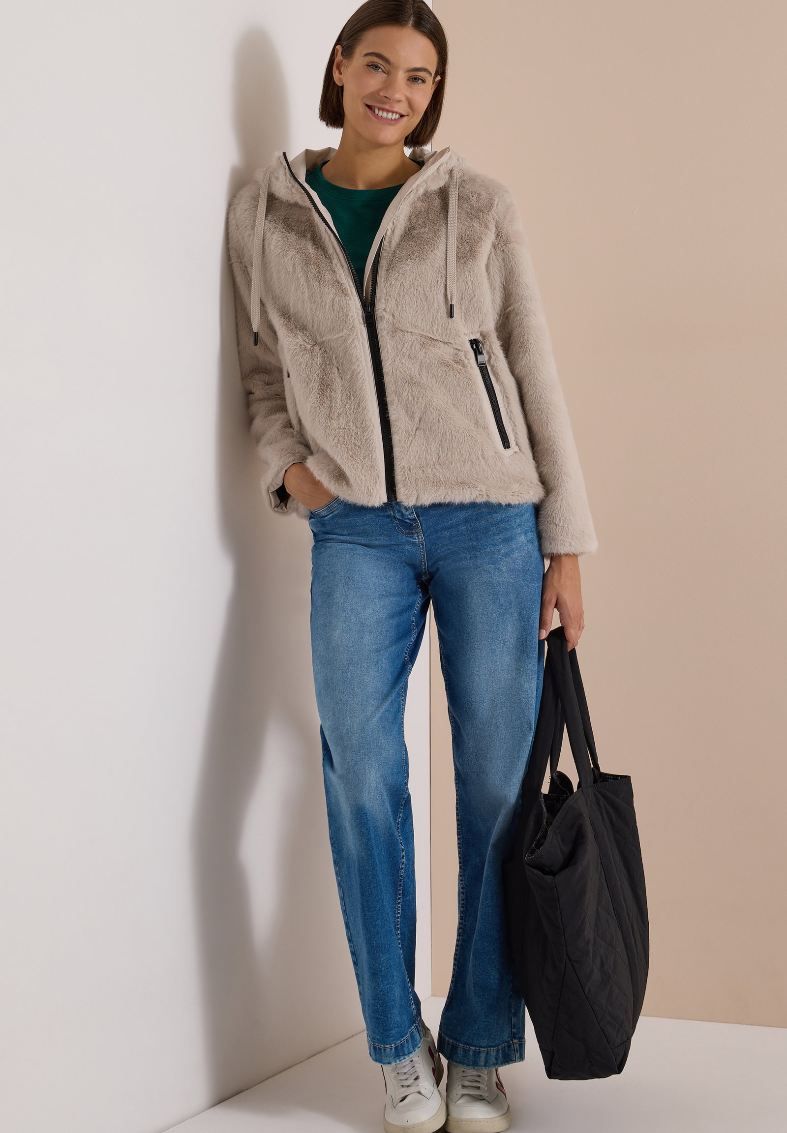 TOS Fur Matmix Jacket, powder beige #3