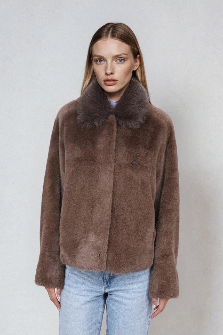 Blonde No.8 Kunstfell-Jacke TARA mit Umlegekragen #1
