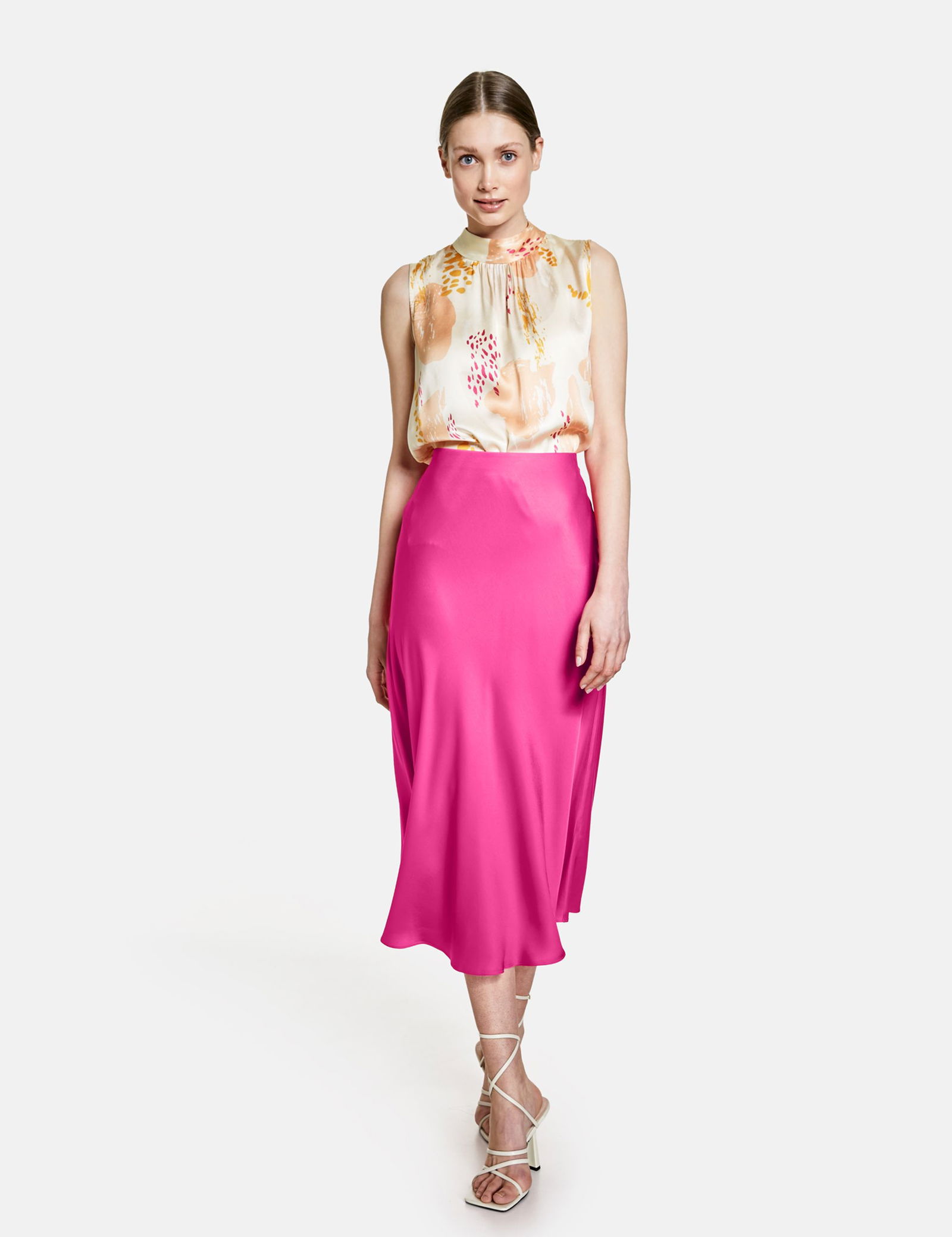 Midirock aus Satin EcoVero