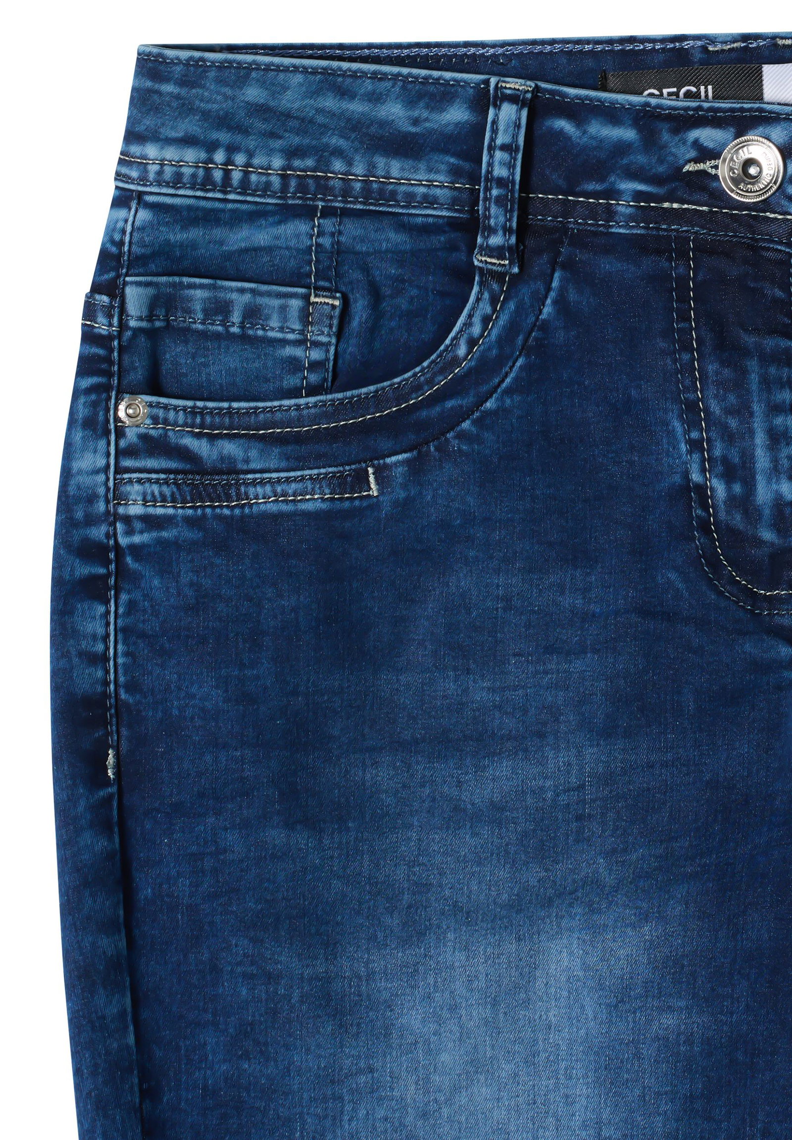 CECIL |  CECIL 7/8-Jeans  | mid blue used wash