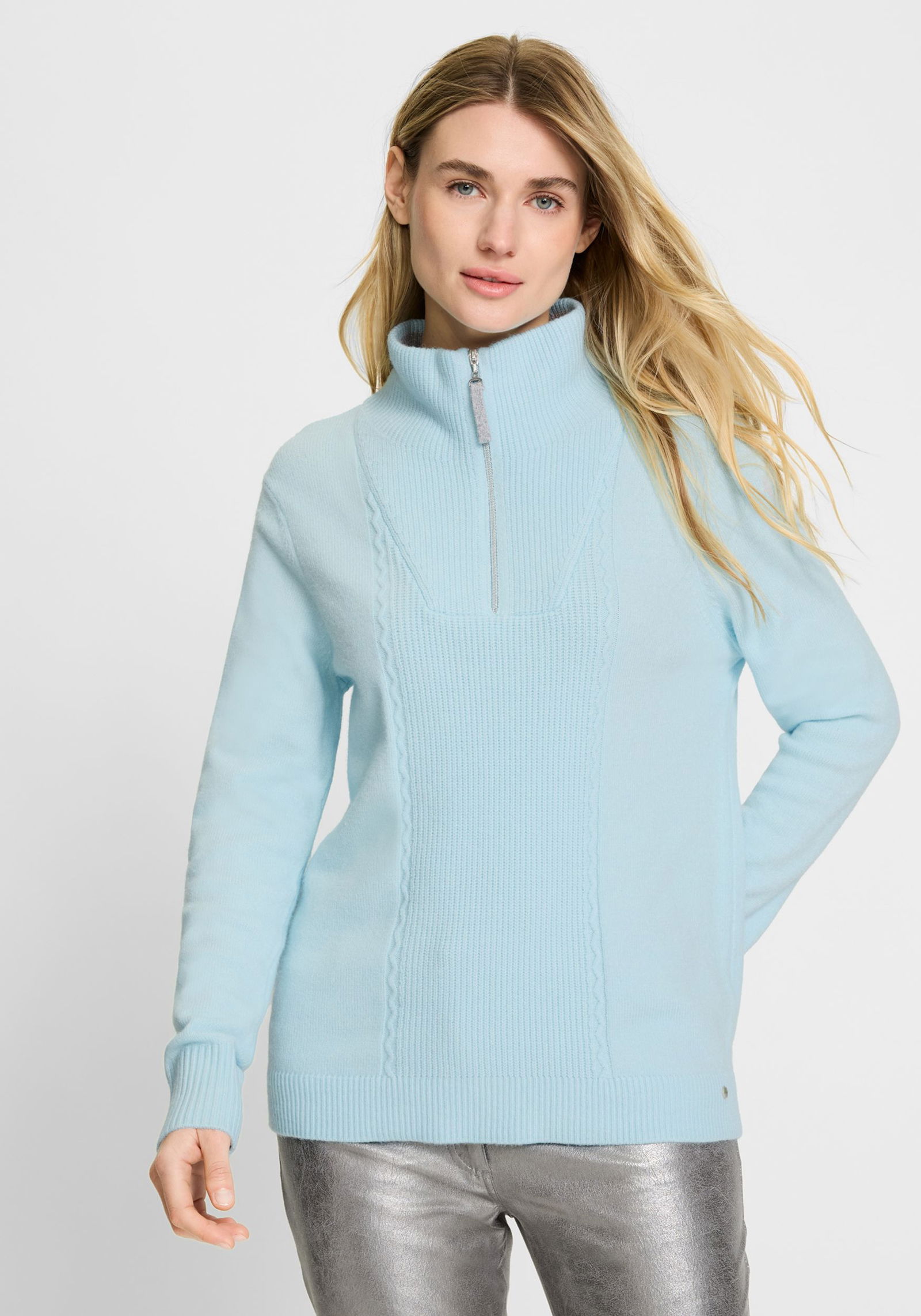 Olsen | Olsen Pullover | 42 | satin blue mel.