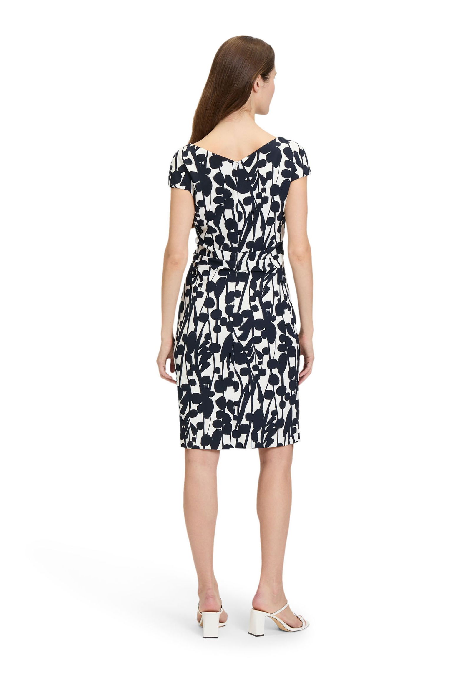 Vera Mont | Vera Mont Kurzes Kleid | 38 | weiß/dunkelblau