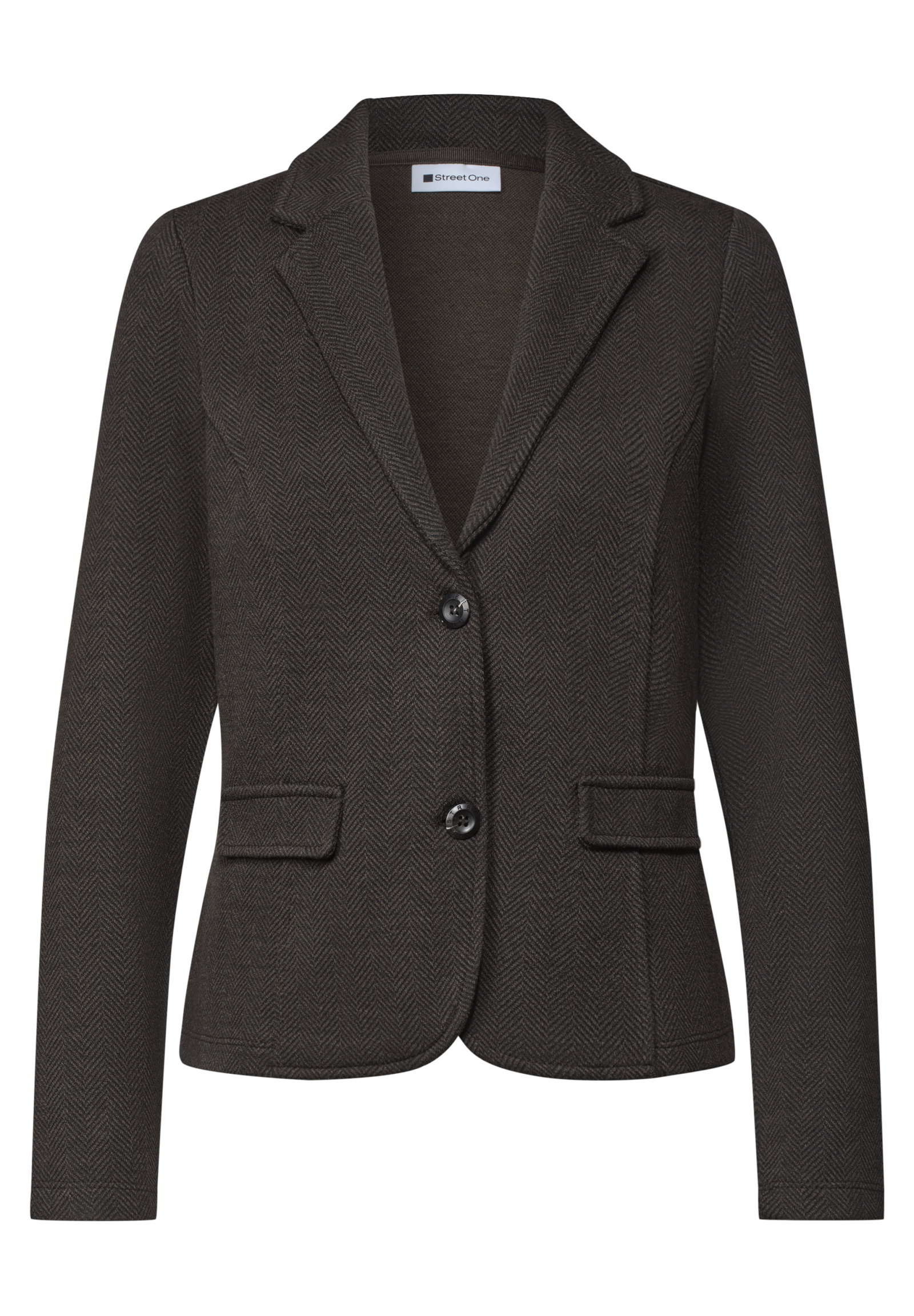 QR Dessin Basic Blazer, black coffee #1