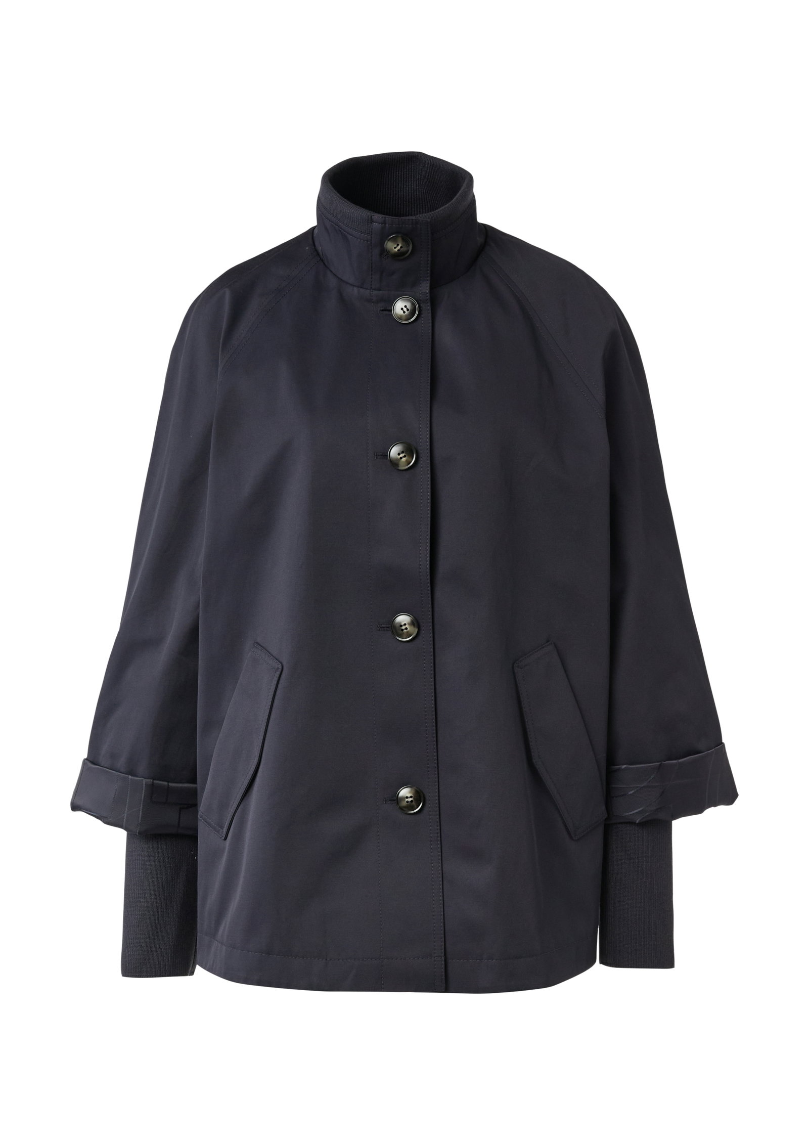 Comma Cape-Jacke im Relaxed Fit mit Stehkragen und Rippbündchen #1