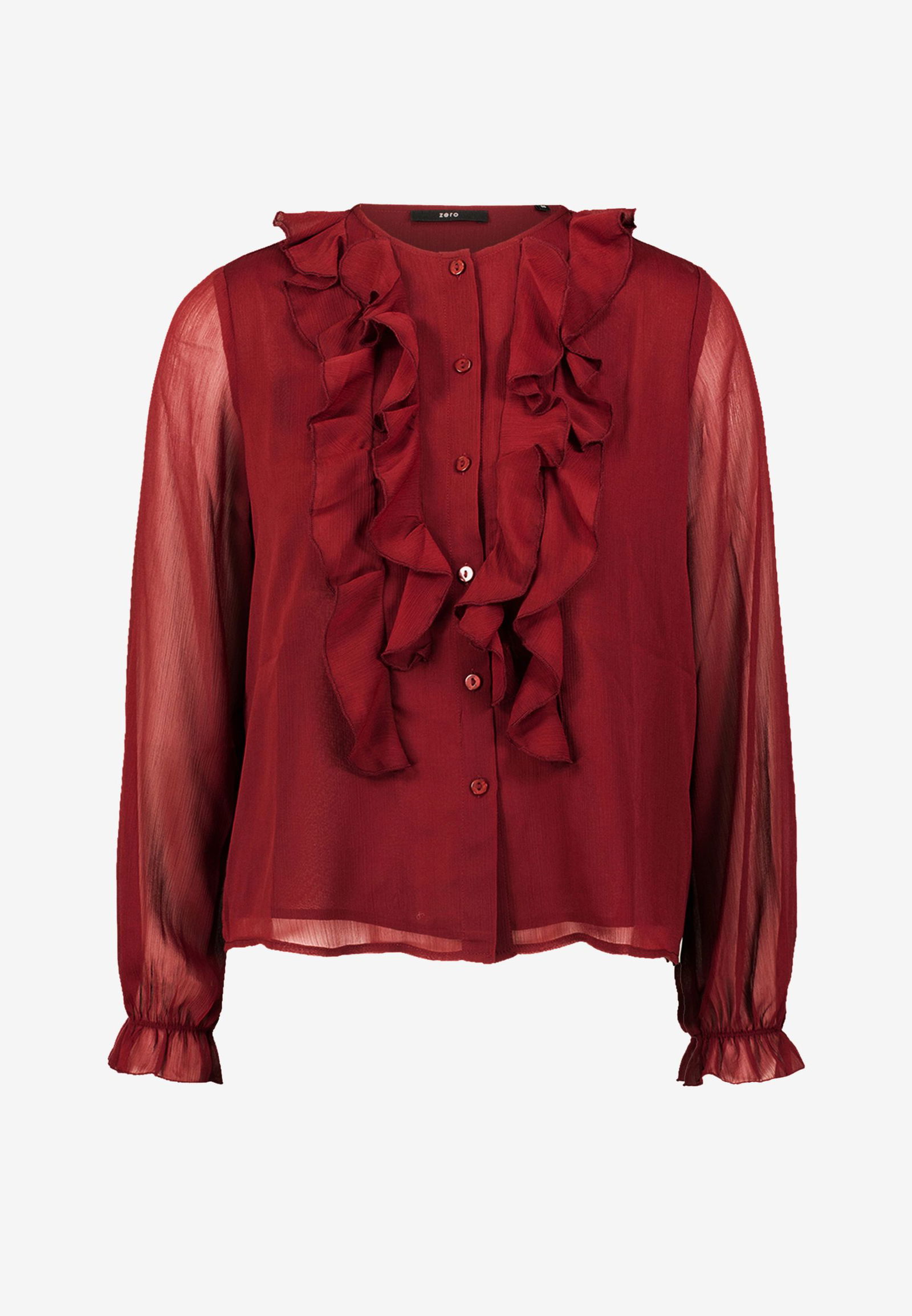 Zero |  Zero Druckbluse  | 44 | cabernet