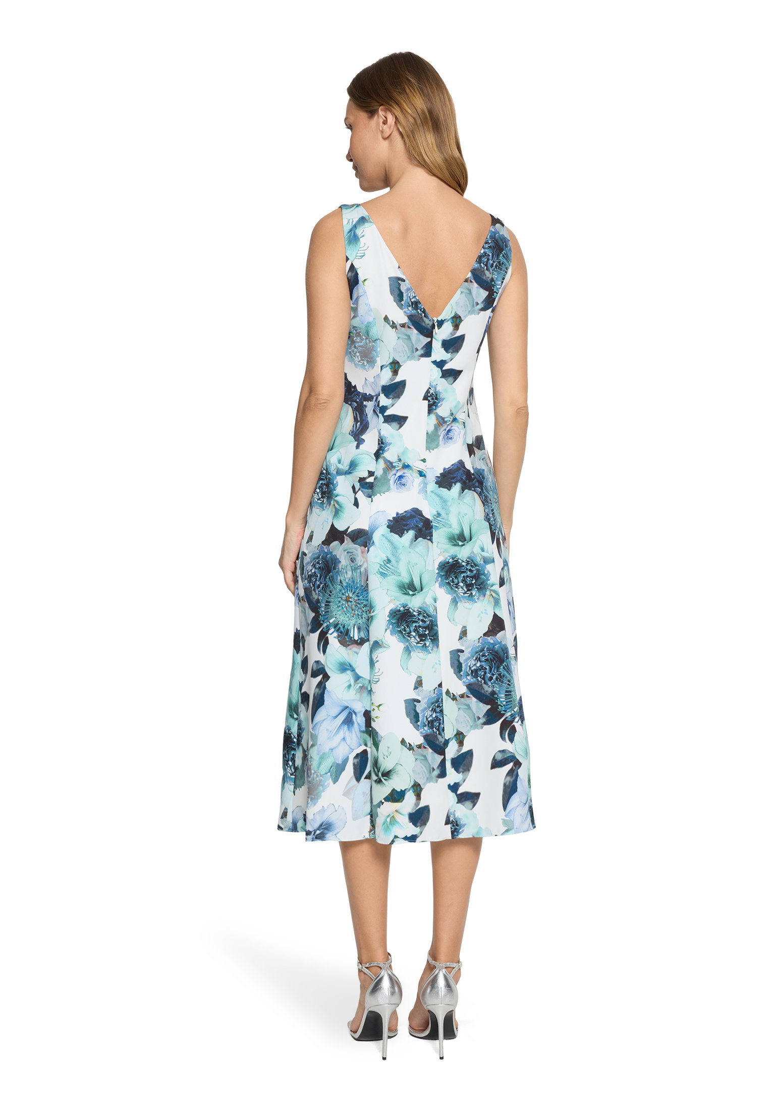 Kleid Kurz ohne Arm, Green/White #4