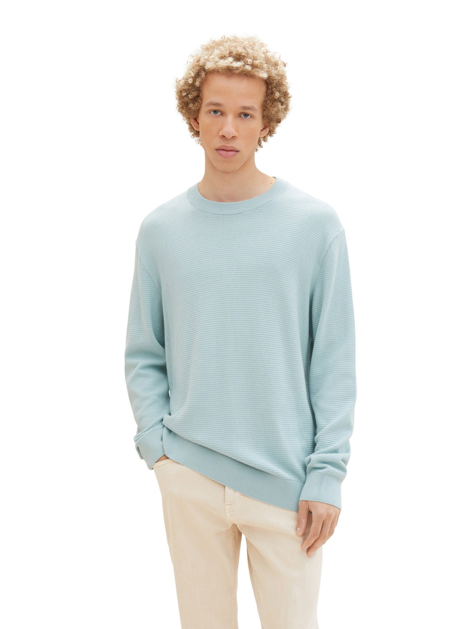 structured basic knit, dusty mint blue #6