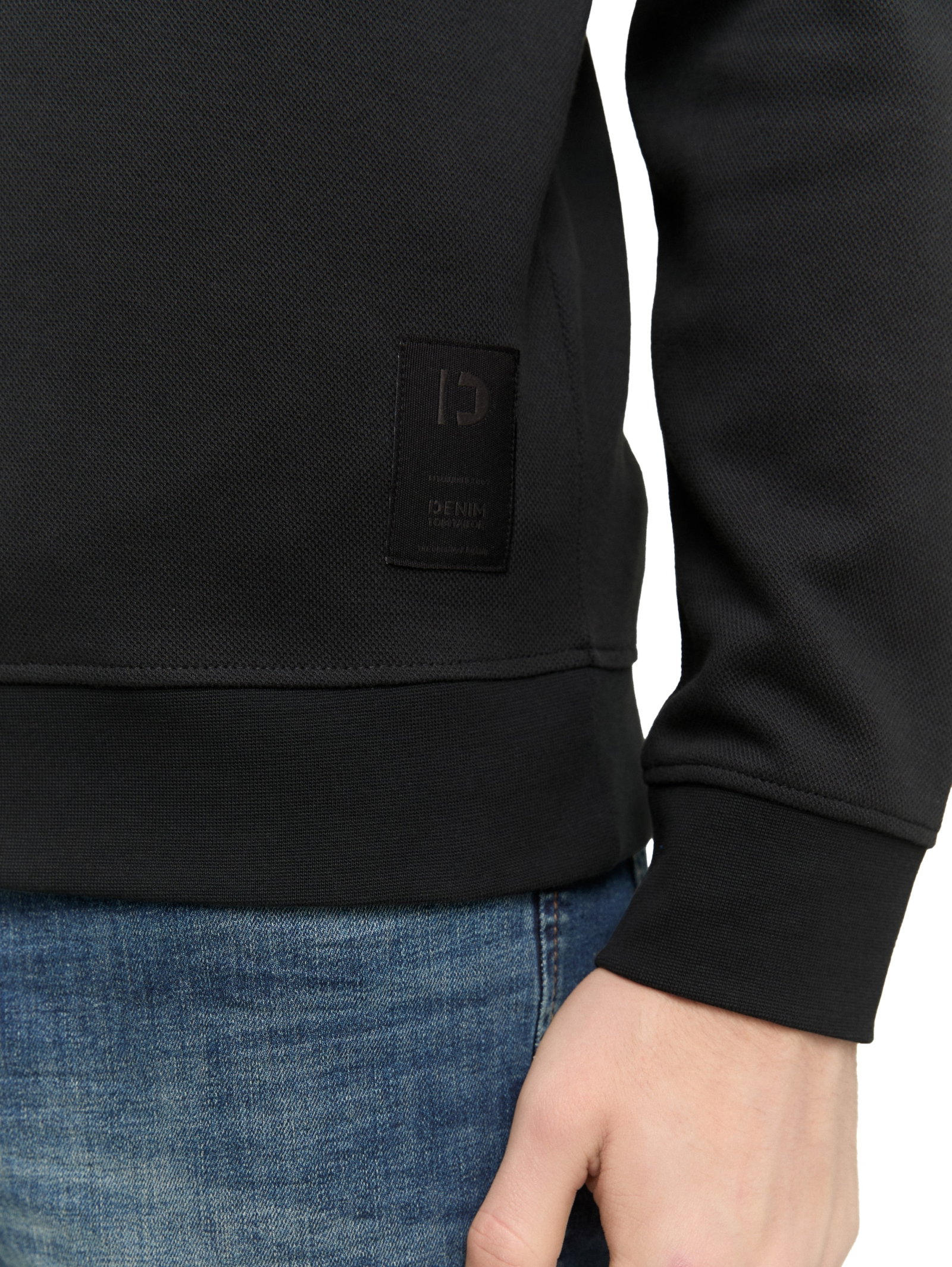structured crewneck sweatshirt, Night Watch Black #6