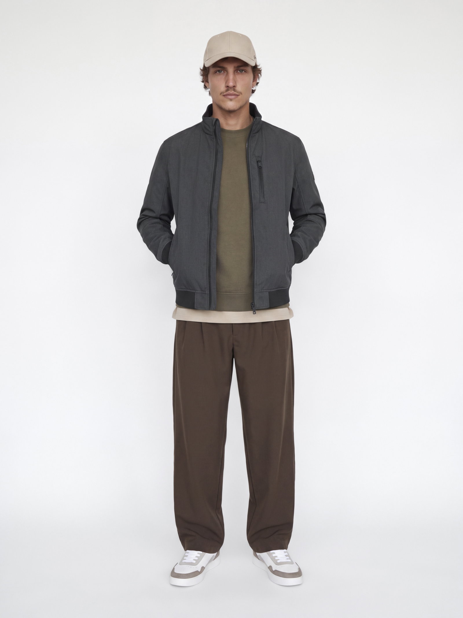 JJELIAM SOFTSHELL BOMBER NOOS, Dark Grey Melange #9