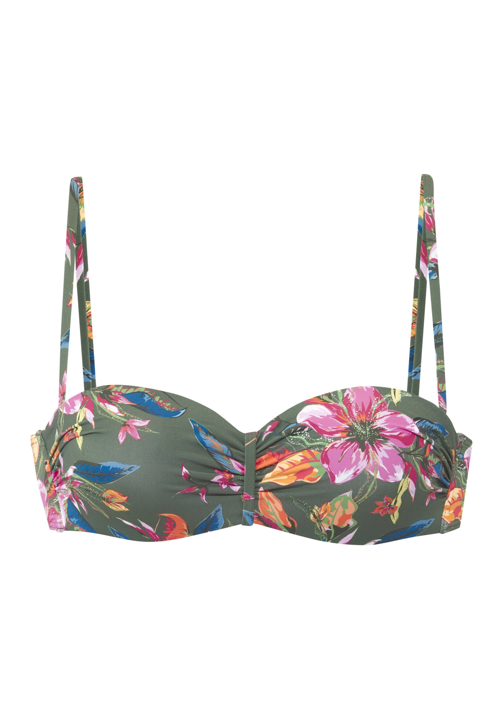 Bügel-Bandeau-Top C, oliv print #1