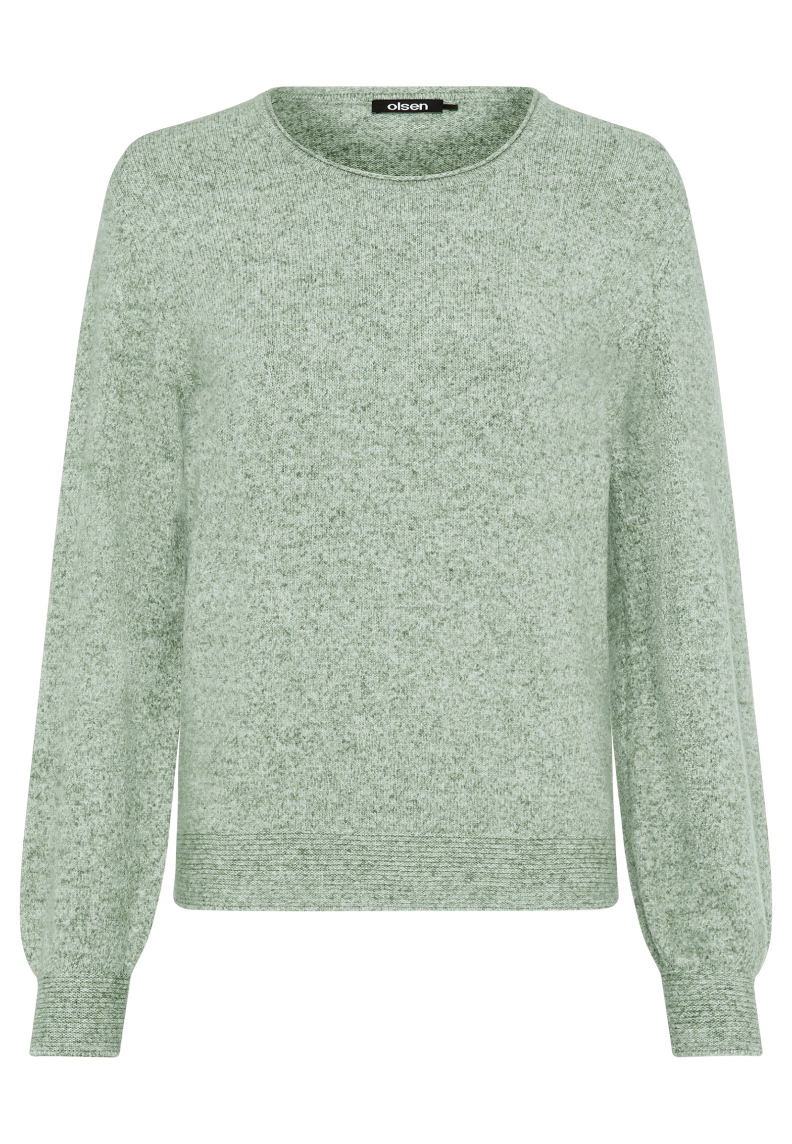 Pullover Long Sleeves, Moss Green Melange #1
