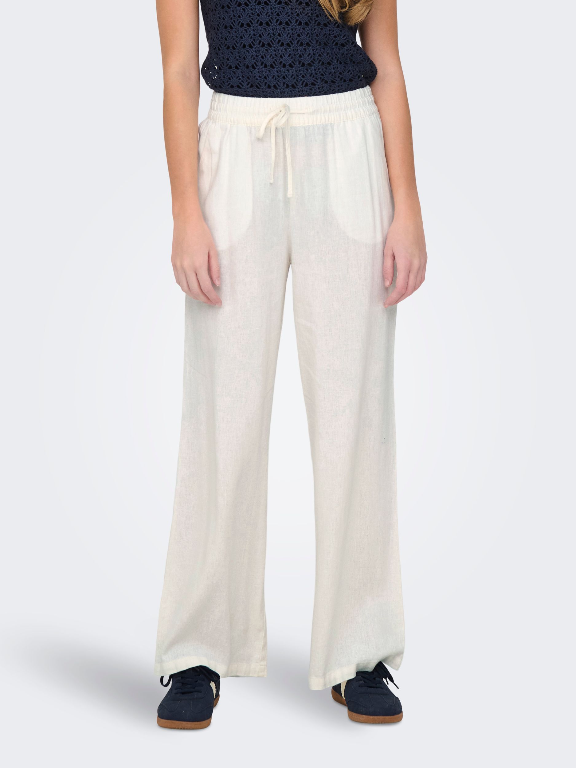 JDY |  JDYSAY HW LINEN WIDE PANT WVN NOOS | XS/32 | snow white