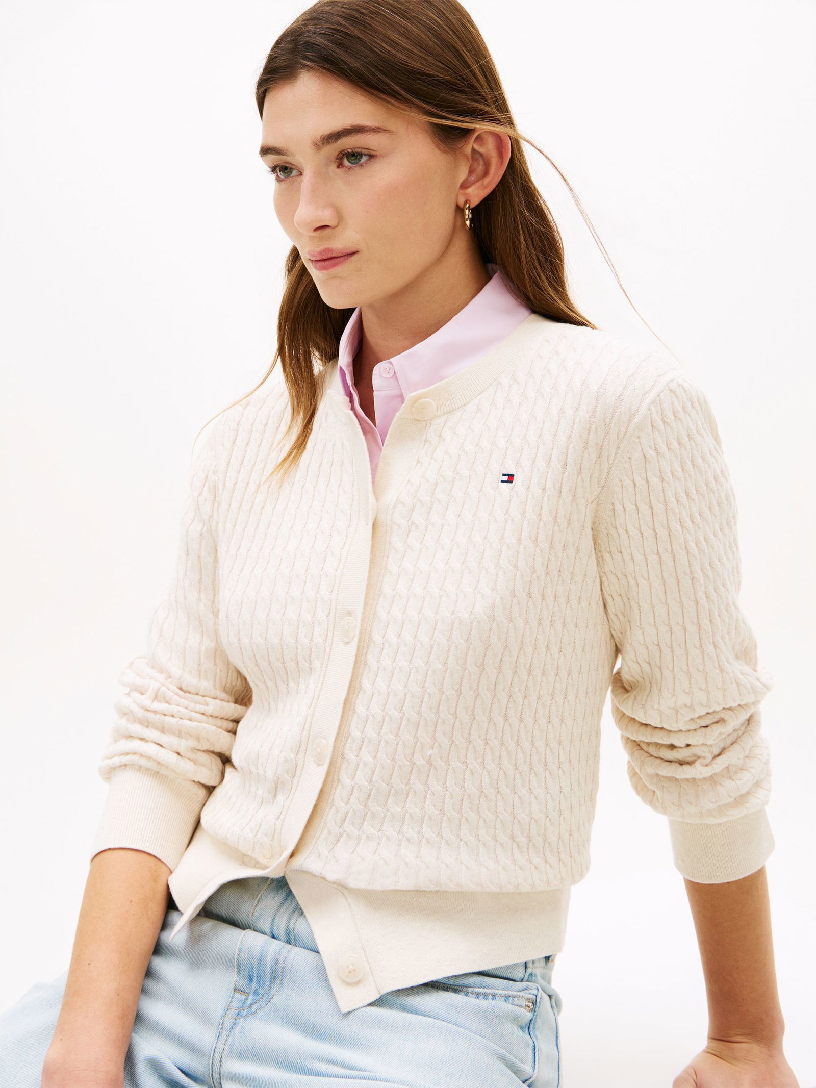Tommy Hilfiger |  Tommy Hilfiger Strickjacke | Cardigan  | S | heather ivory petal