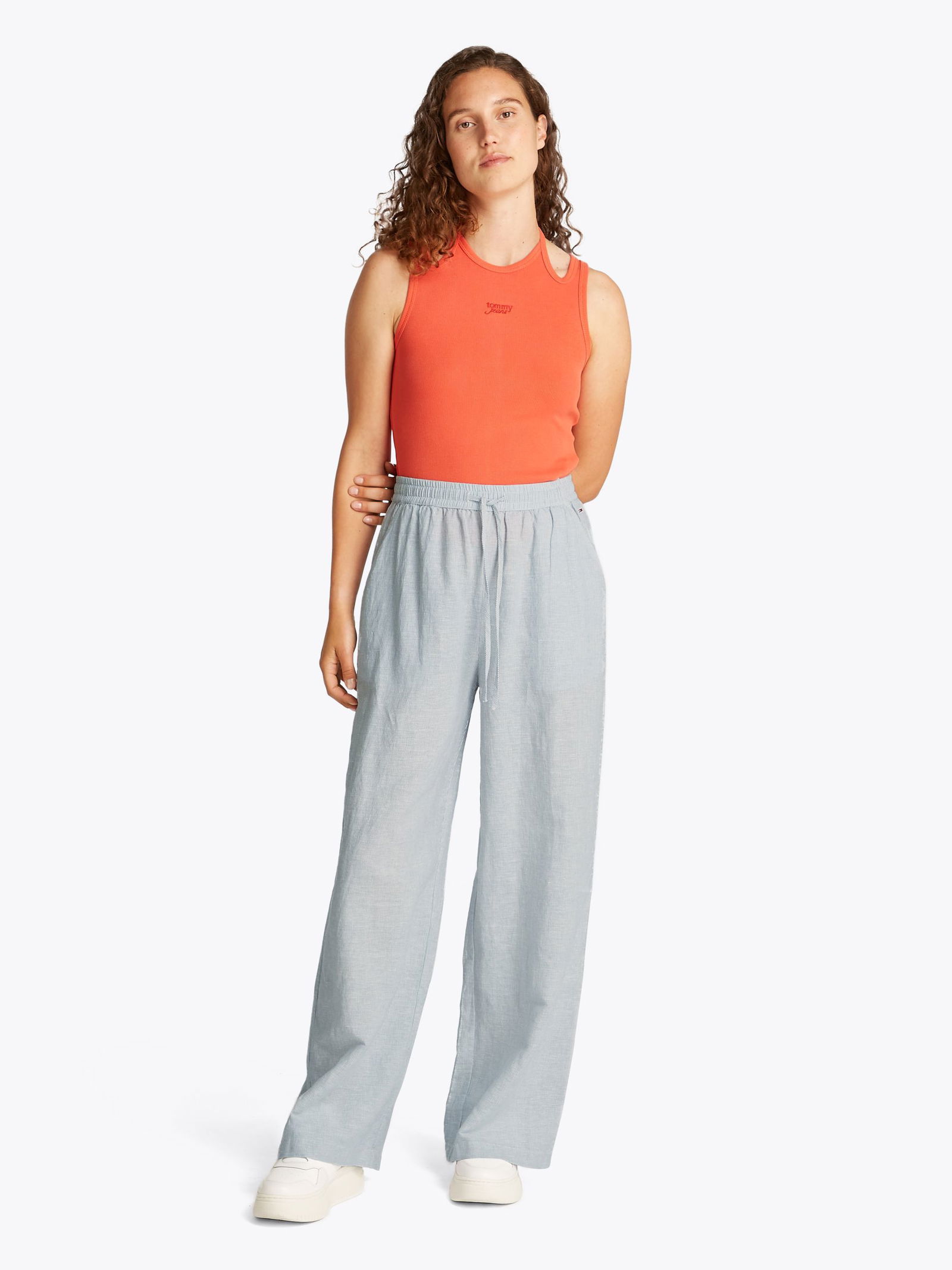 Tommy Jeans |  Tommy Jeans Schmale Hose  | L | breton stp/ desert sky/ ecru