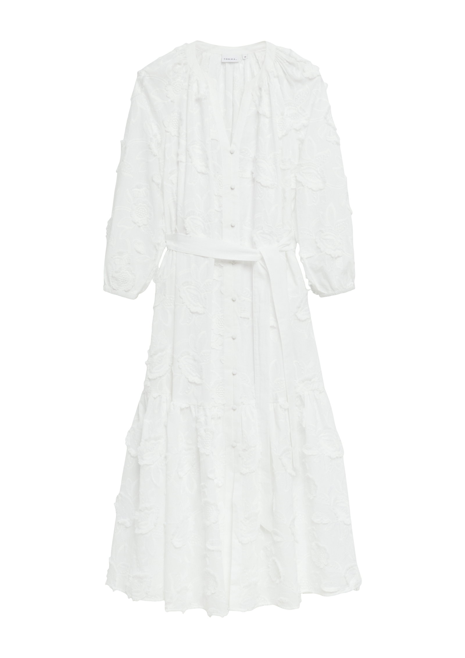 Comma Midikleid mit floraler All-over-Stickerei #1