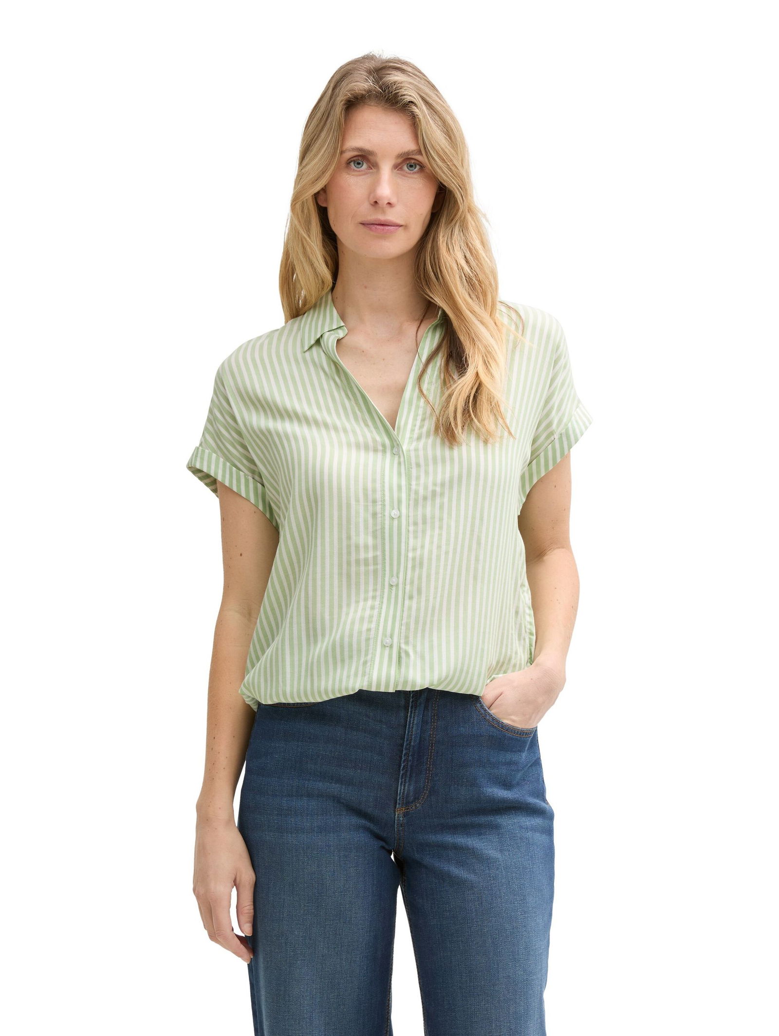  |  Loose Fit Bluse mit Streifenmuster | 38