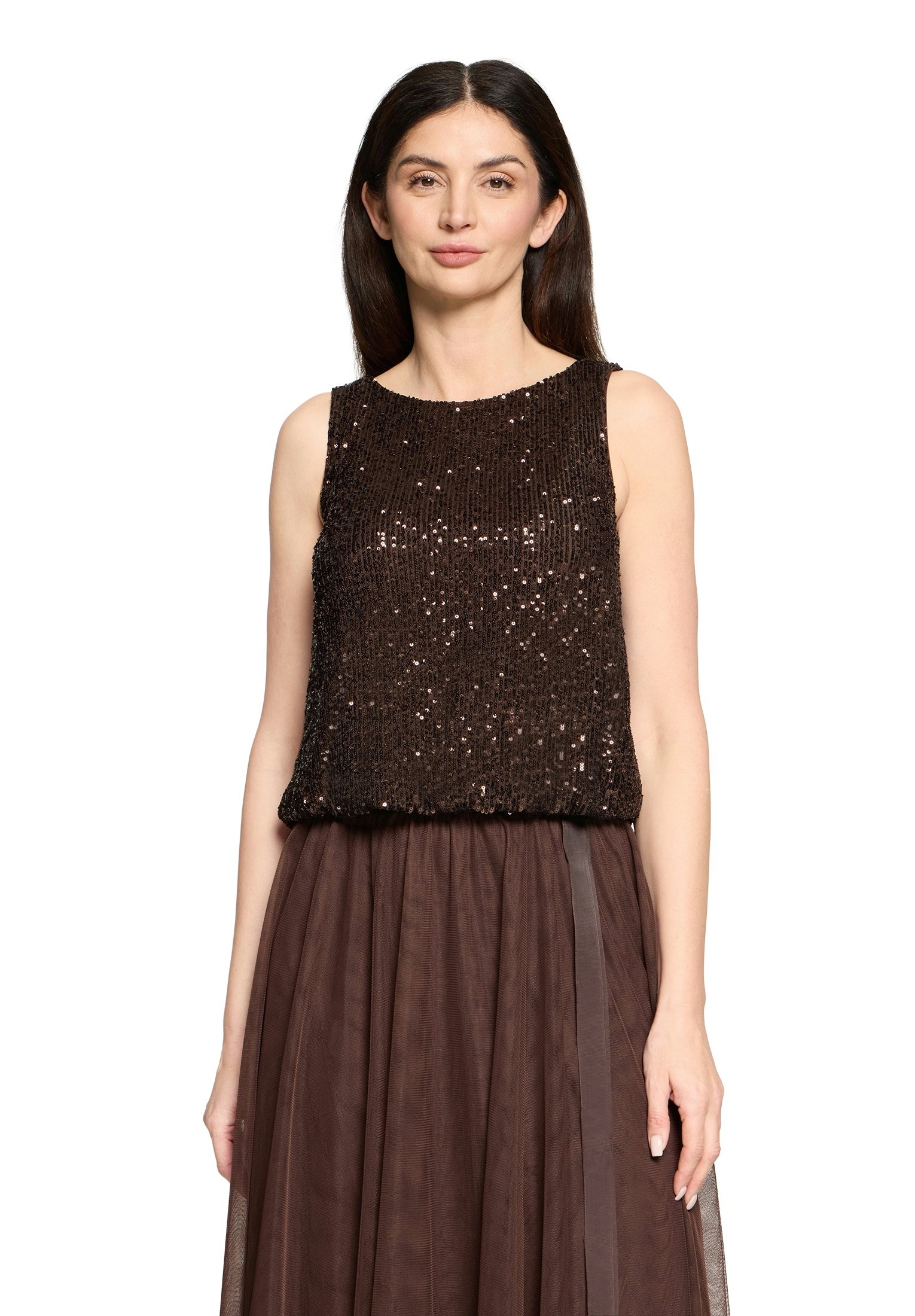 Shirt Kurz ohne Arm, Espresso Brown #3