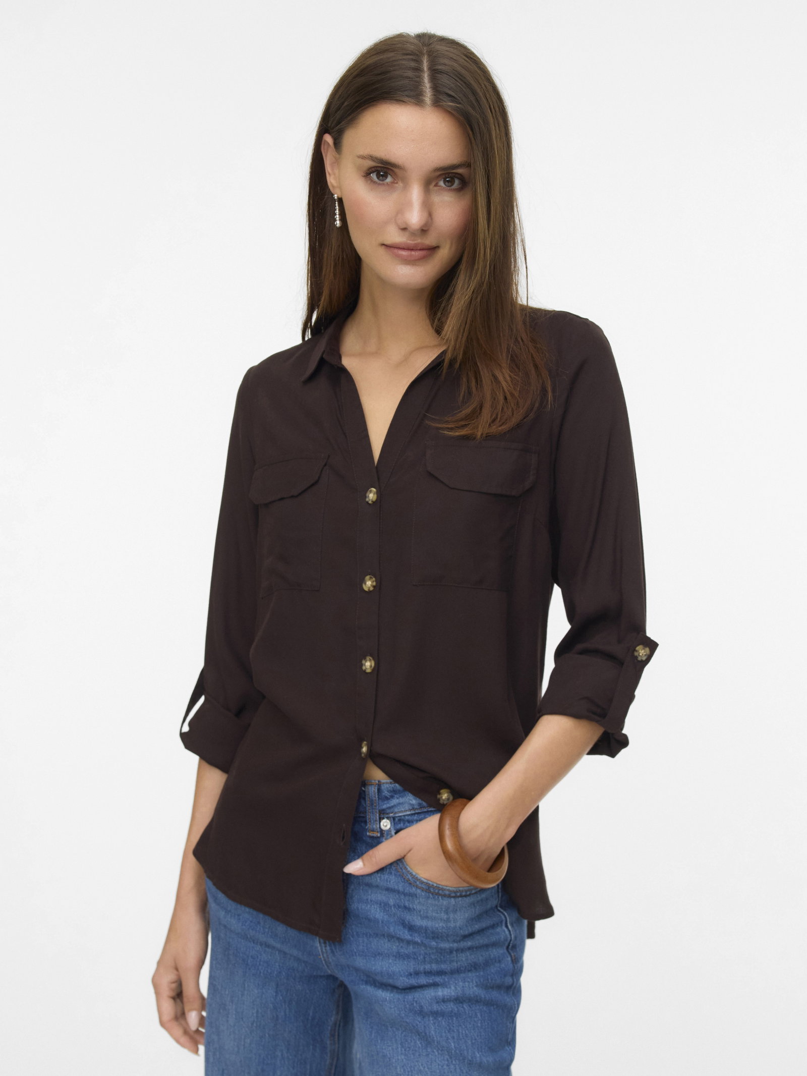 VMBUMPY L/S SHIRT NEW WVN NOOS, Chocolate Torte #4