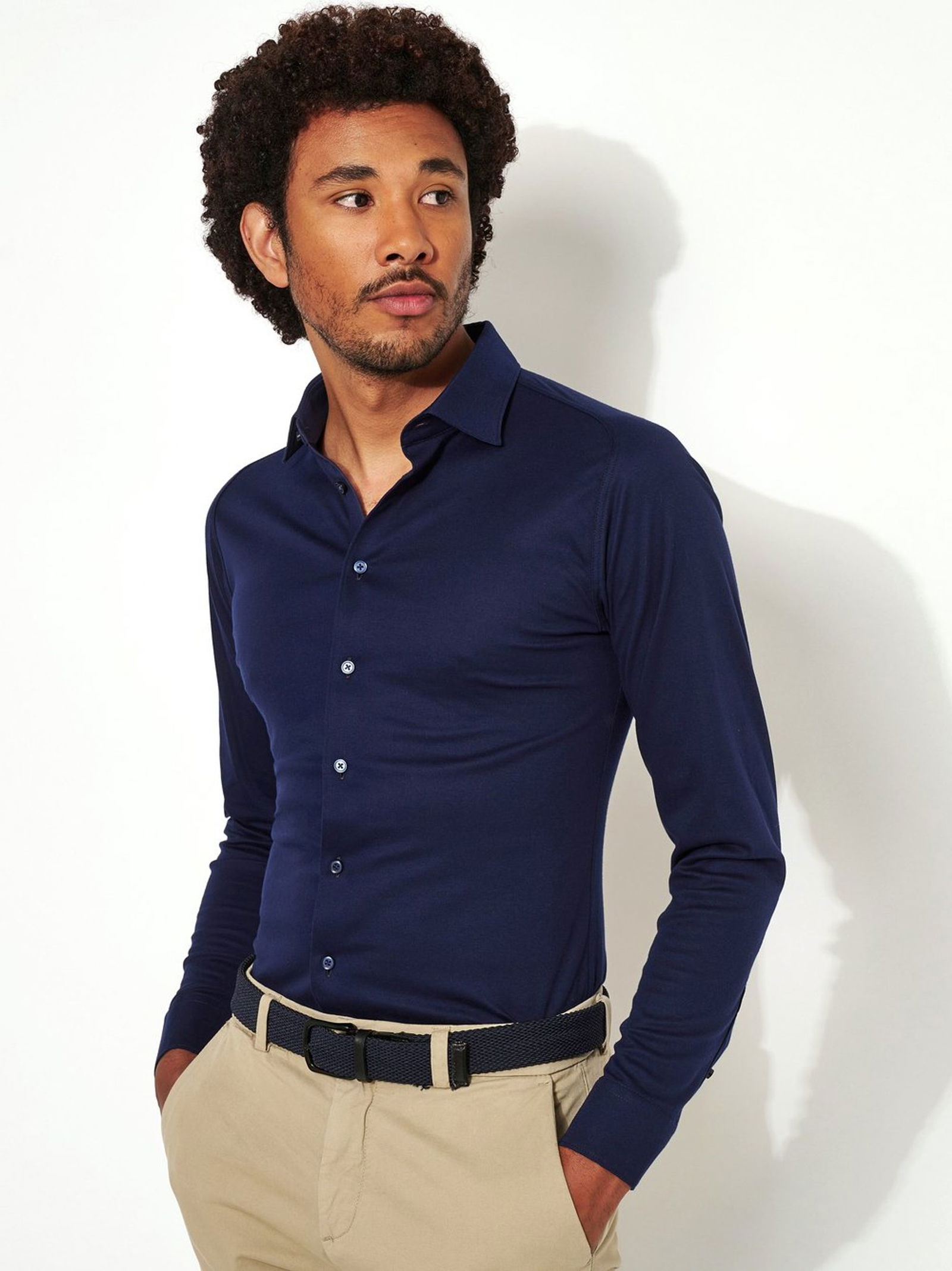 baff6cfcab874c7d1c5b27f58484f05e DESOTO |  DESOTO Hemd Modern Fit  | M | solid dark navy