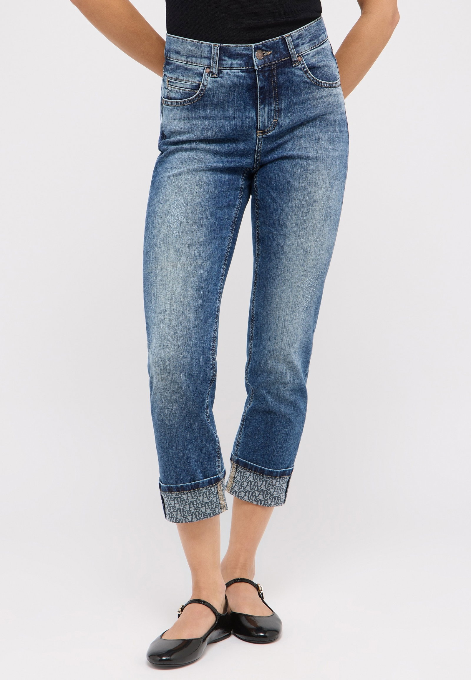 Angels Slim Jeans "Cici Crop Font" #3