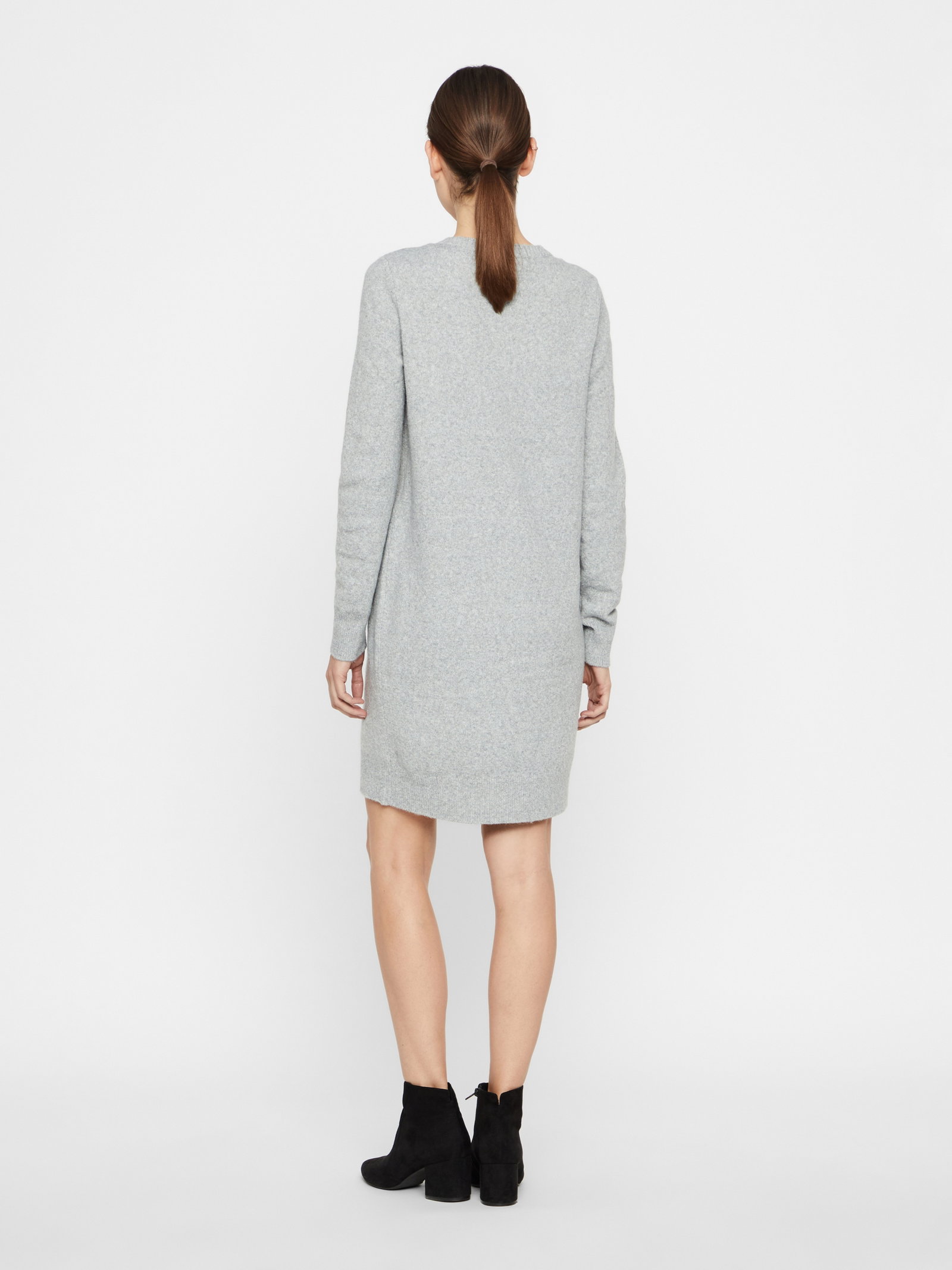 VMDOFFY LS O-NECK DRESS GA NOOS, Light Grey Melange #2