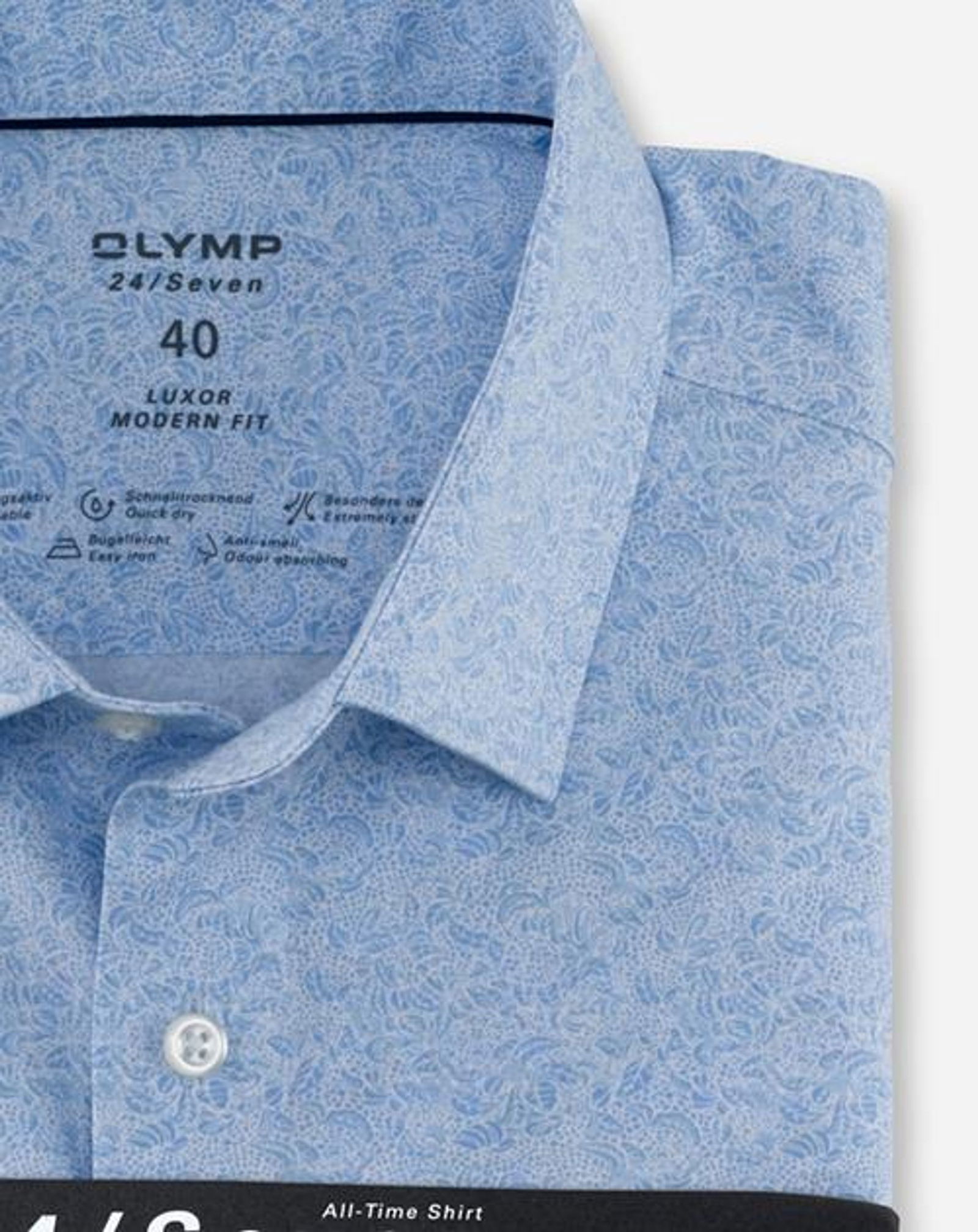 Olymp |  Olymp Hemd Modern Fit  | 45 | bleu