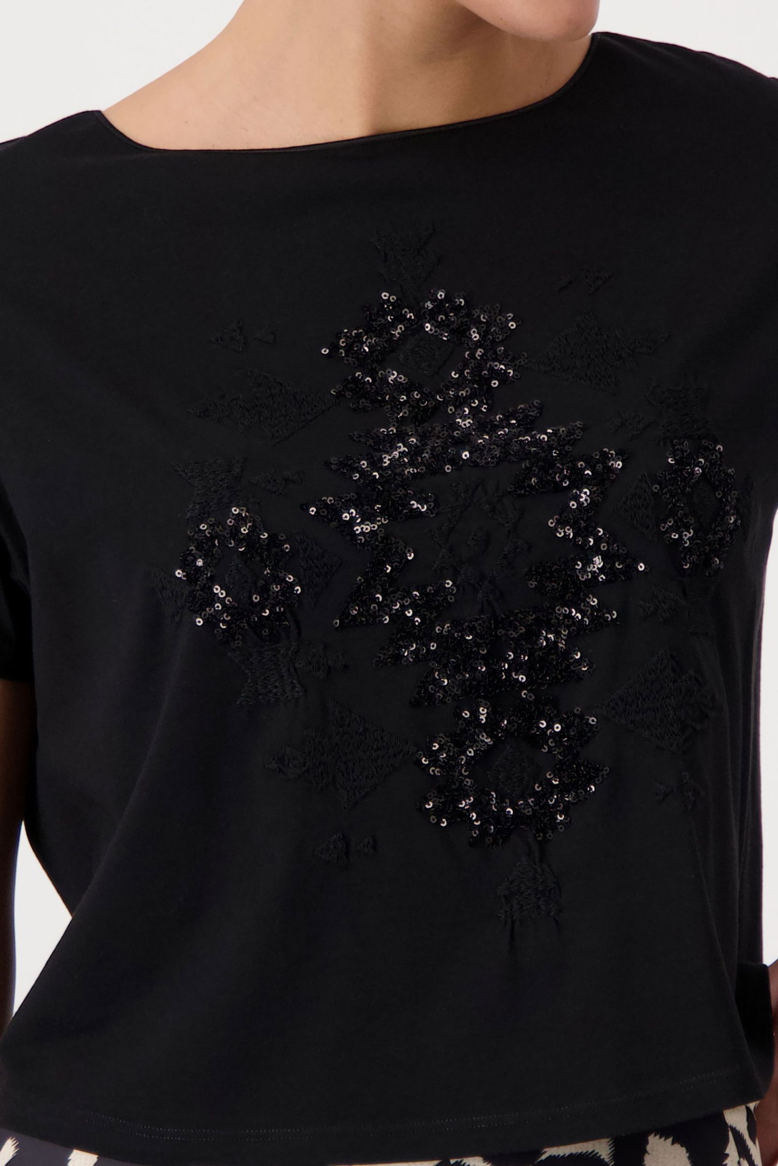 Monari |  T-Shirt, schwarz | 38 | schwarz