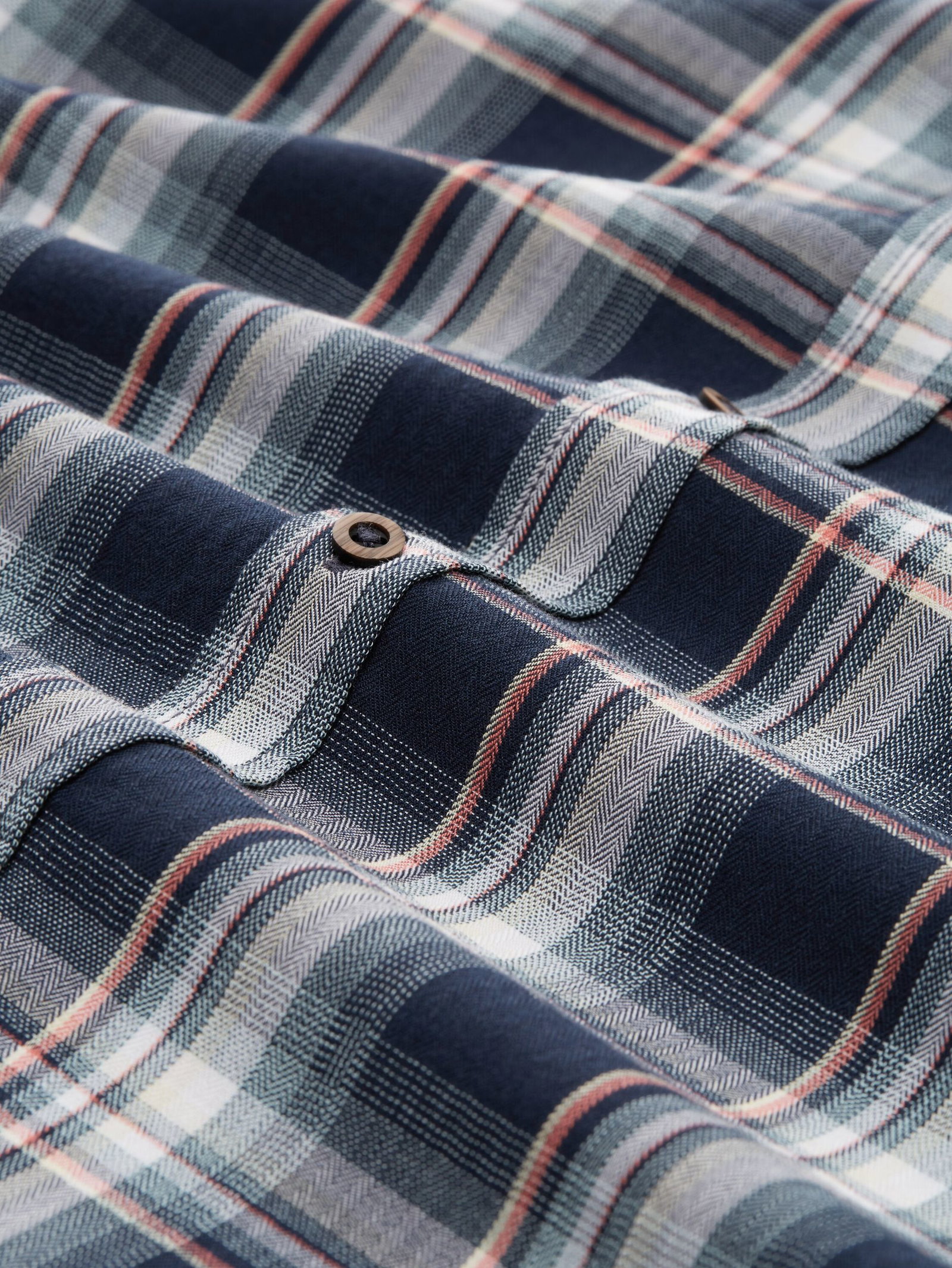 Tom Tailor |  Tom Tailor Hemd Regular Fit  | M | navy herringbone check